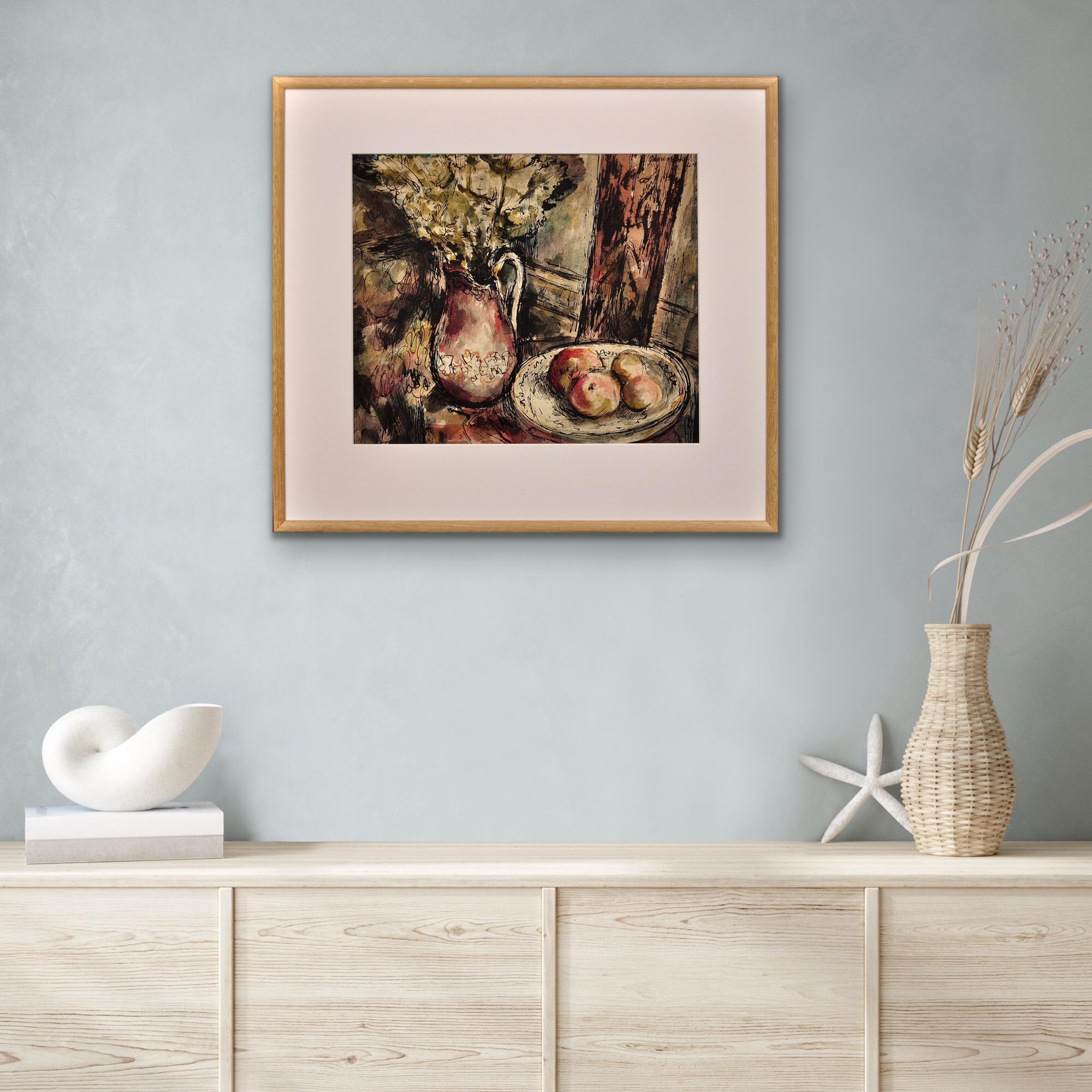 1944 Wartime Still Life Watercolor Painting Influential Ceramic Artist & Teacher For Sale 11
