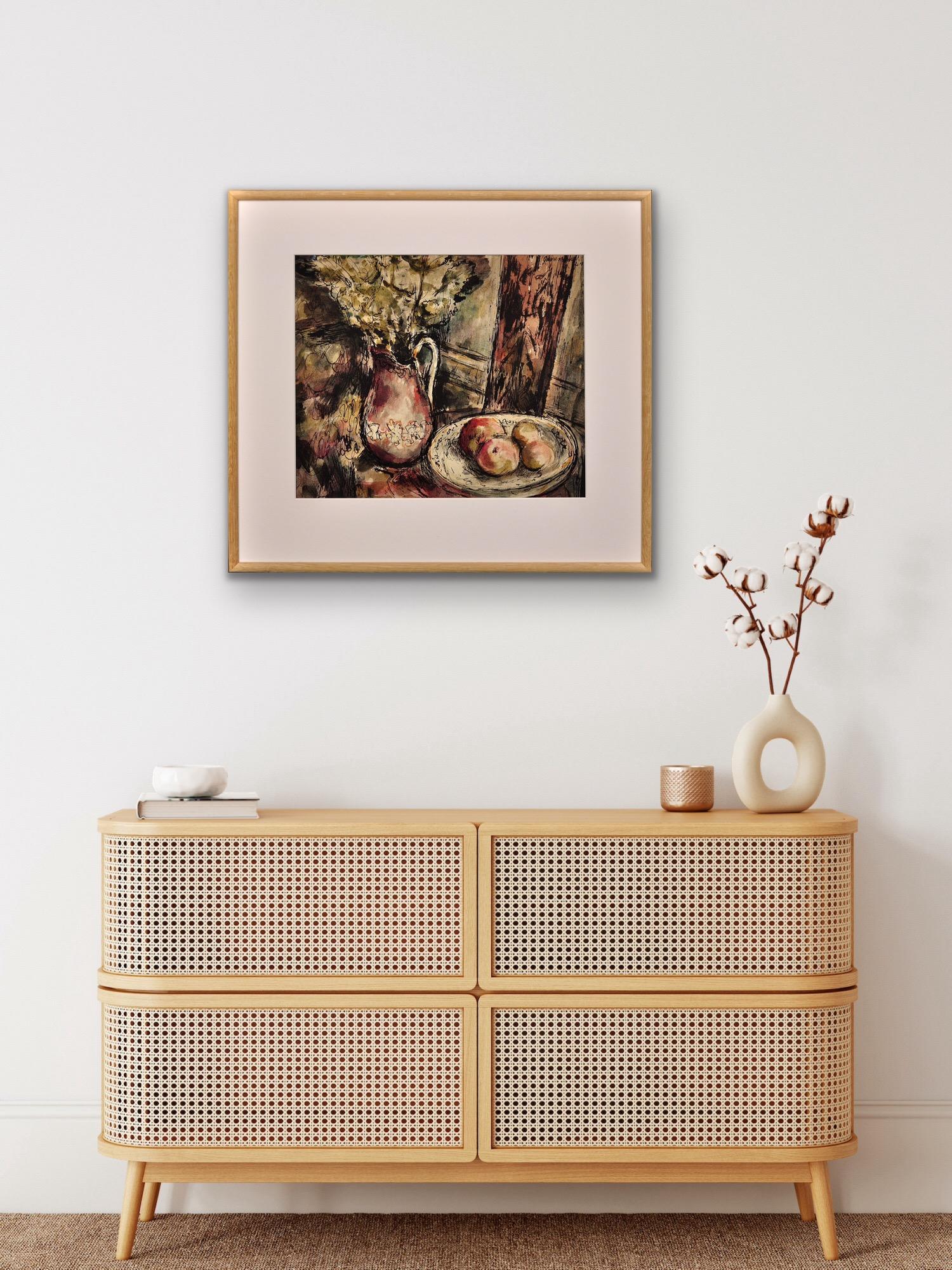 1944 Wartime Still Life Watercolor Painting Influential Ceramic Artist & Teacher For Sale 13