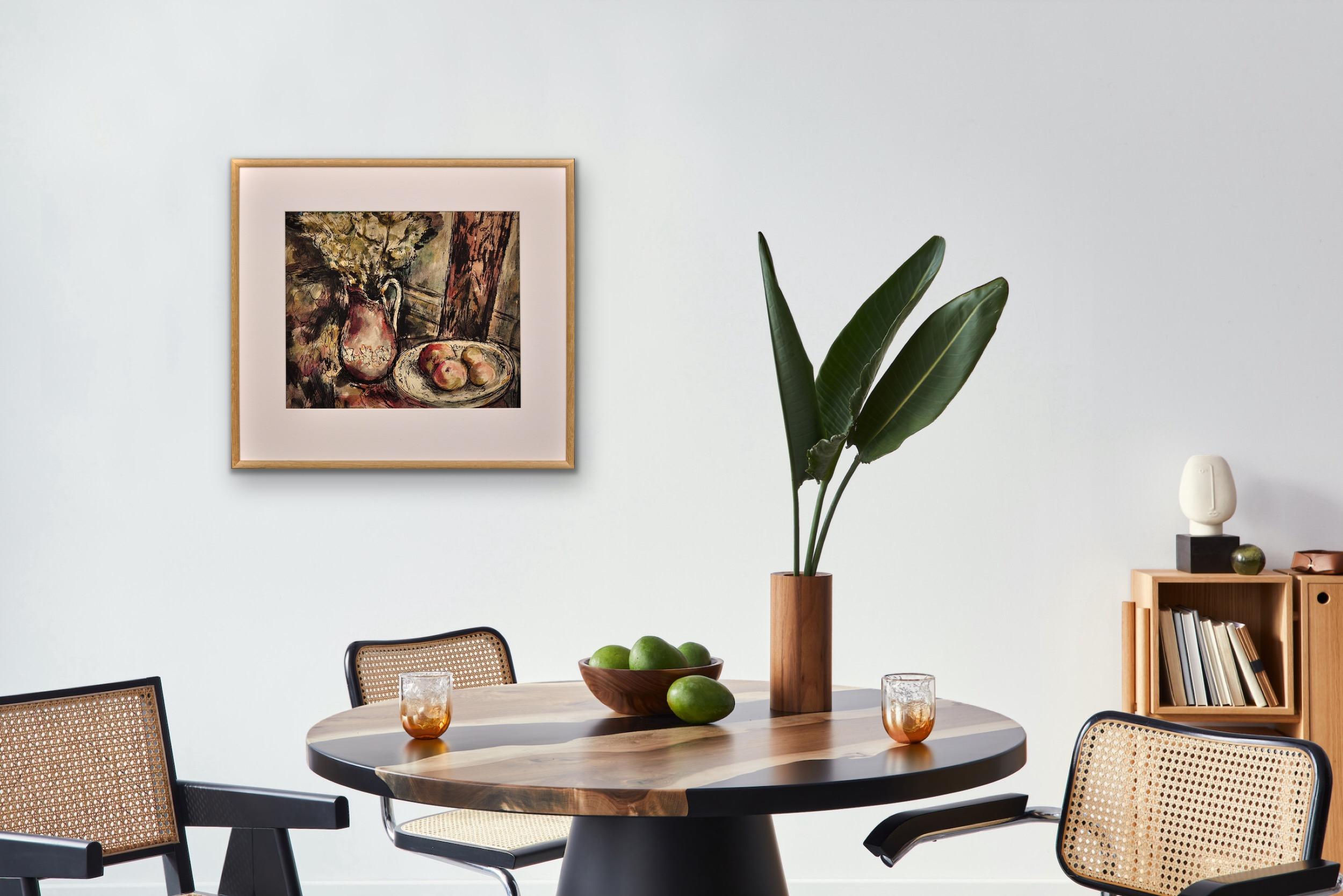 1944 Wartime Still Life Watercolor Painting Influential Ceramic Artist & Teacher For Sale 14