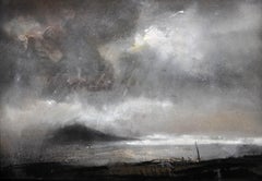 Swnt Enlli Bardsey Sound Wales Welsh Coastal Landscape Watercolor Painting