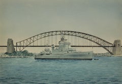 HMS Newcastle In Sydney Harbor December 1956 Melbourne Olympics Royal Navy Ship
