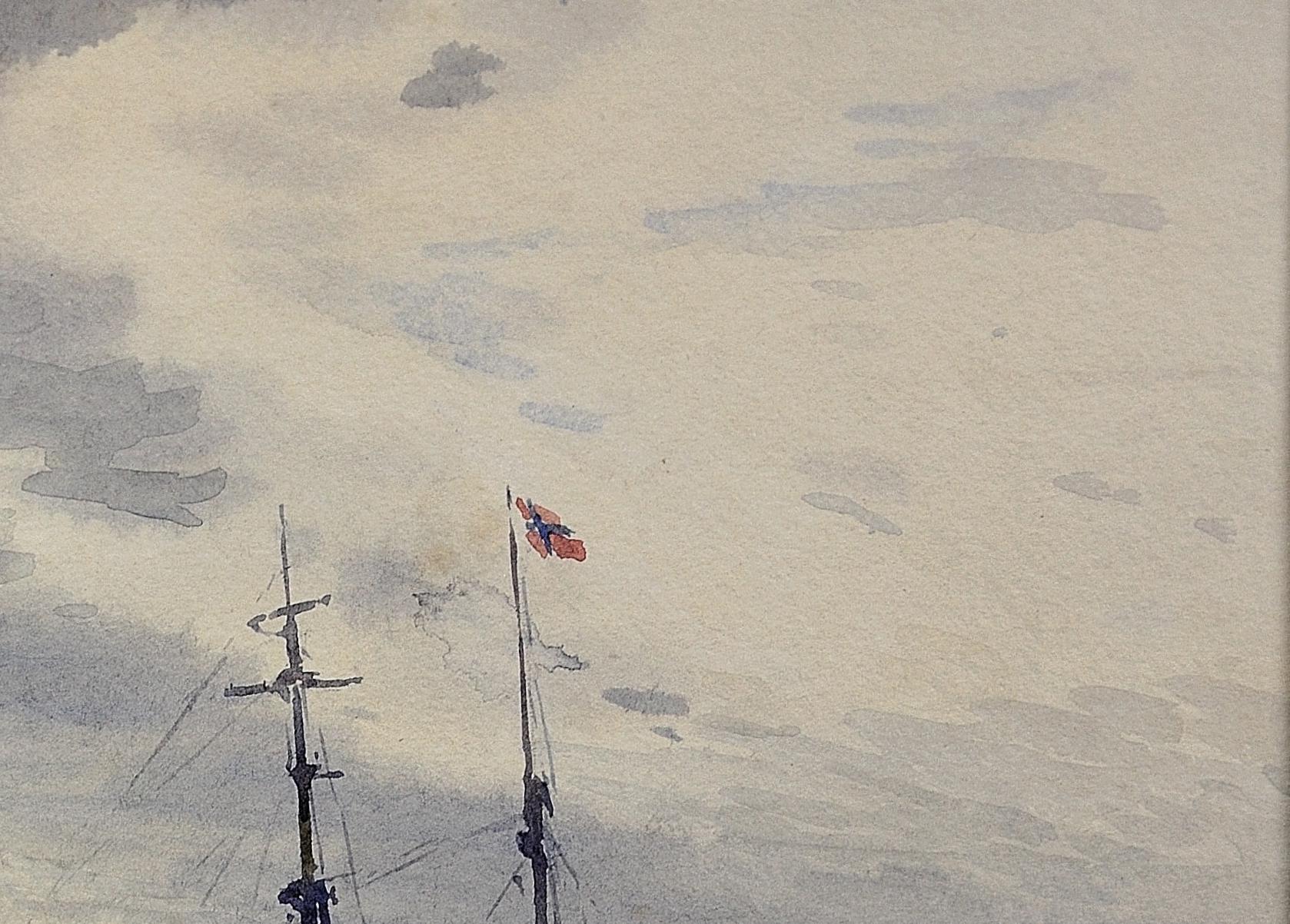 Norwegische Barken am Anker, Lyme Bay, Englischer Kanal. Viktorianische Marinekunst. im Angebot 13