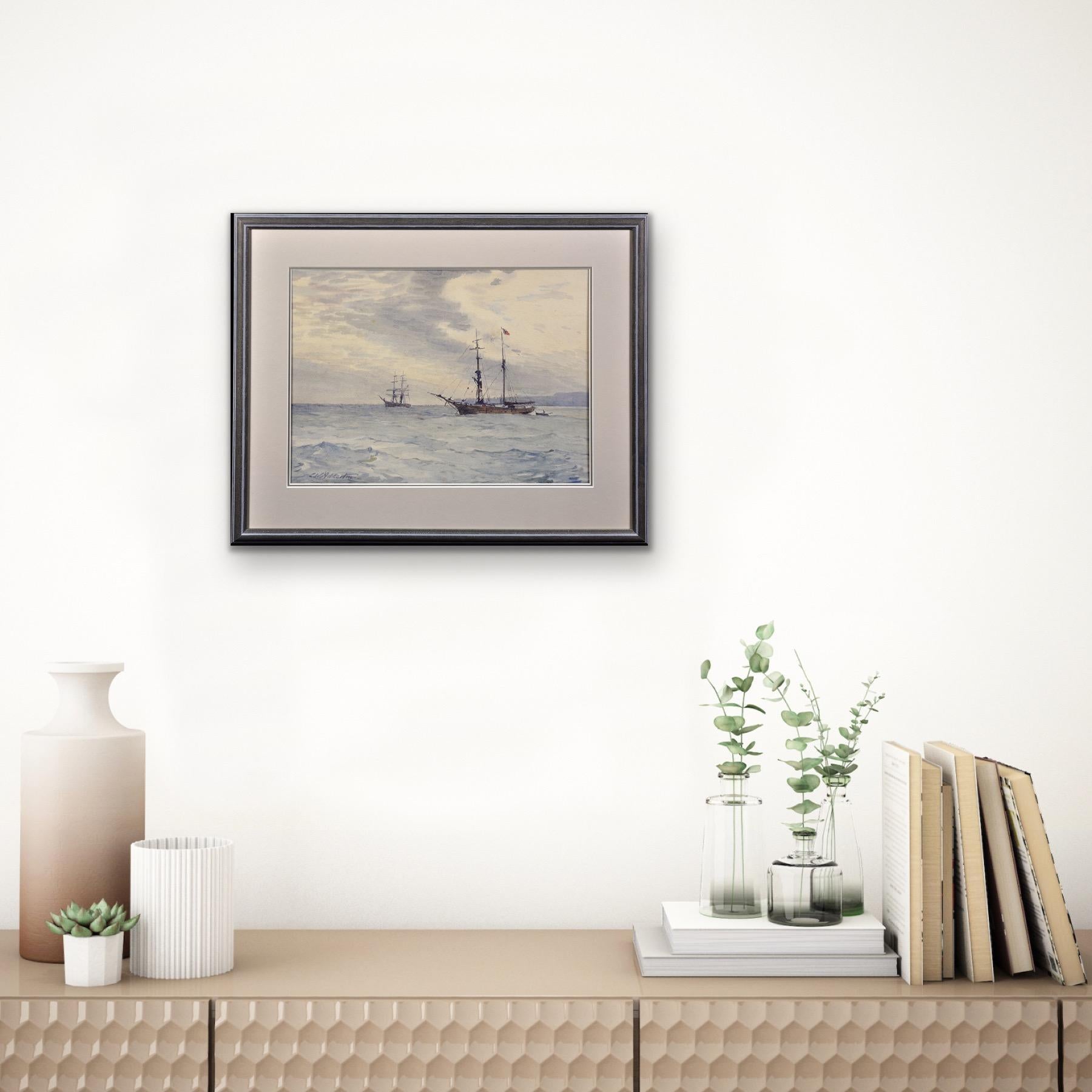 Norwegische Barques Lyme Bay Devon und Dorset gerahmtes viktorianisches maritimen Gemälde im Angebot 8