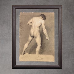 Coppia di studi accademici di nudi maschili. 1826. Esposizione su due lati.
