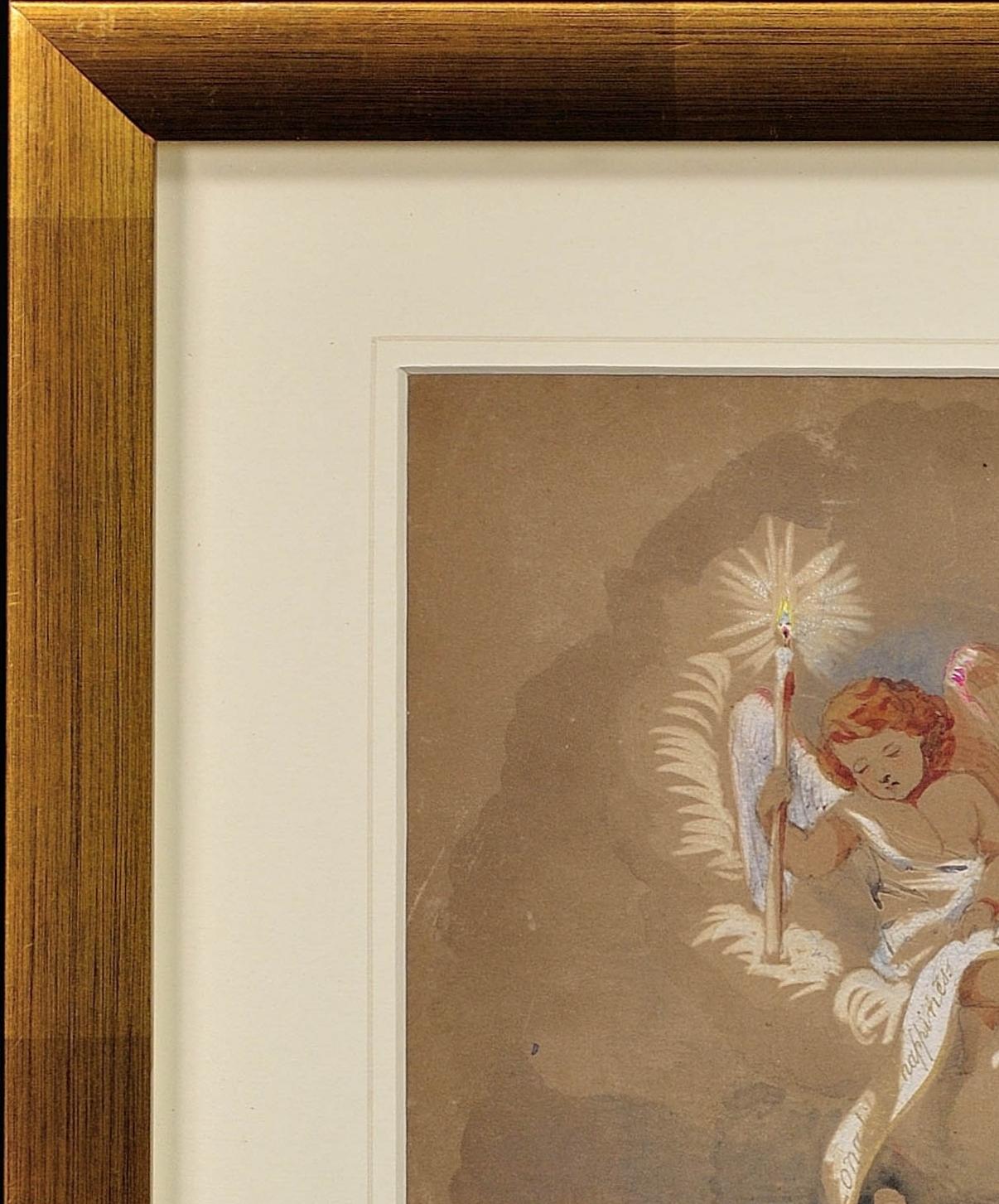 By Queen Victoria's Daughter Princess Alice Framed Royal Watercolor Painting For Sale 1