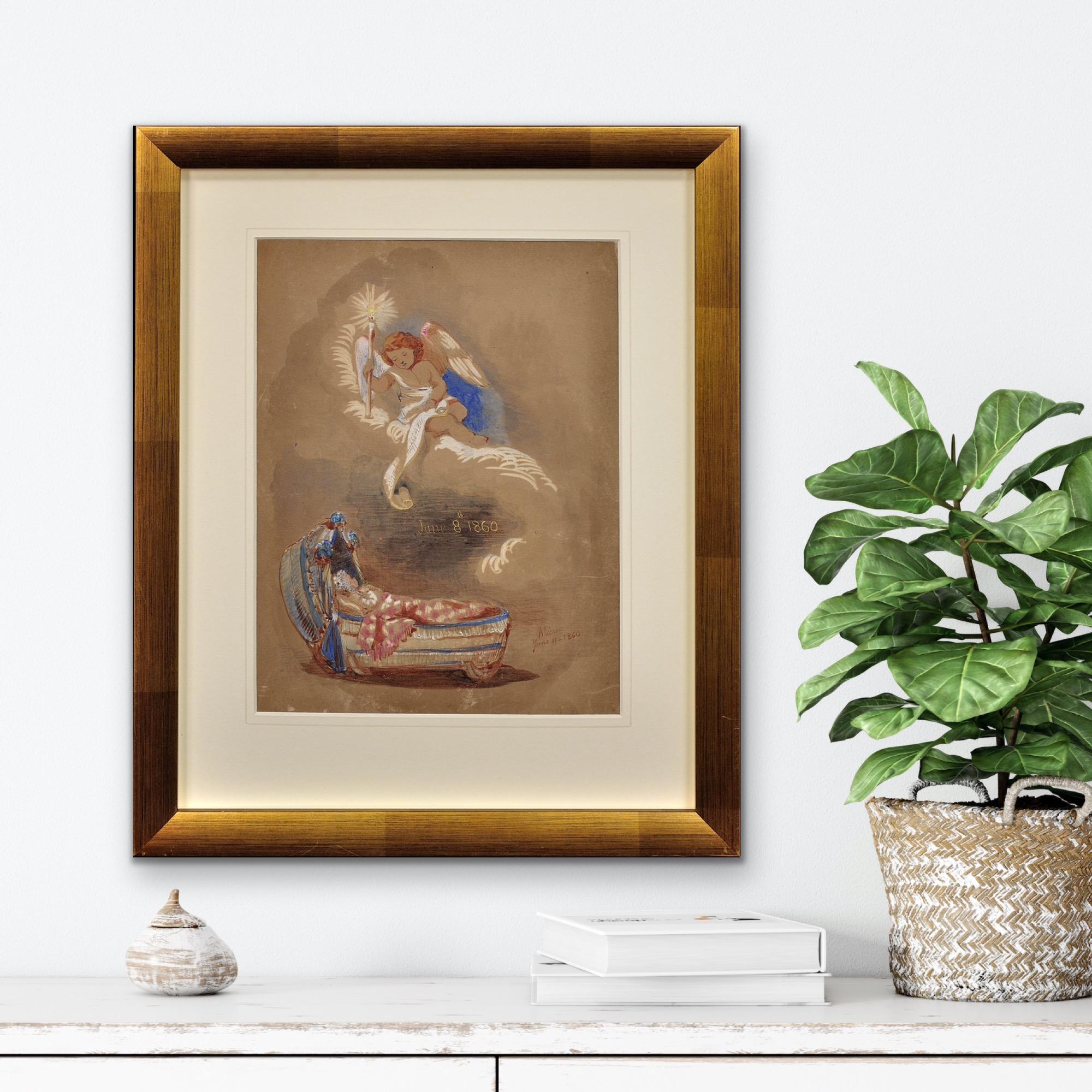 By Queen Victoria's Daughter Princess Alice Framed Royal Watercolor Painting For Sale 8