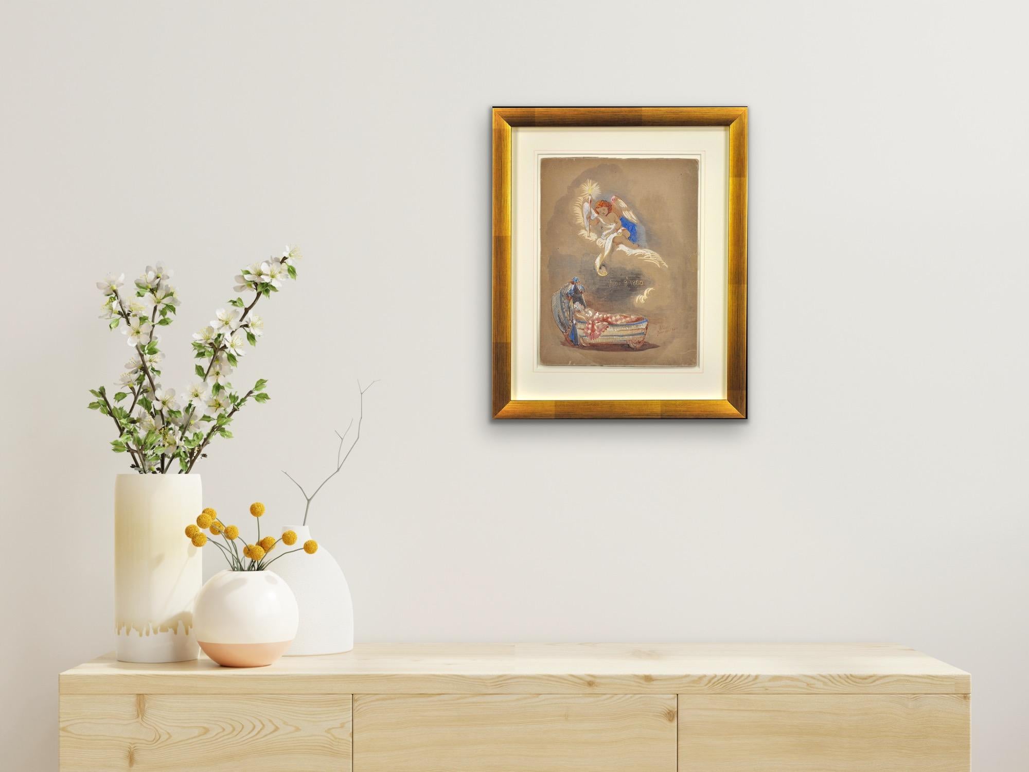 By Queen Victoria's Daughter Princess Alice Framed Royal Watercolor Painting For Sale 14