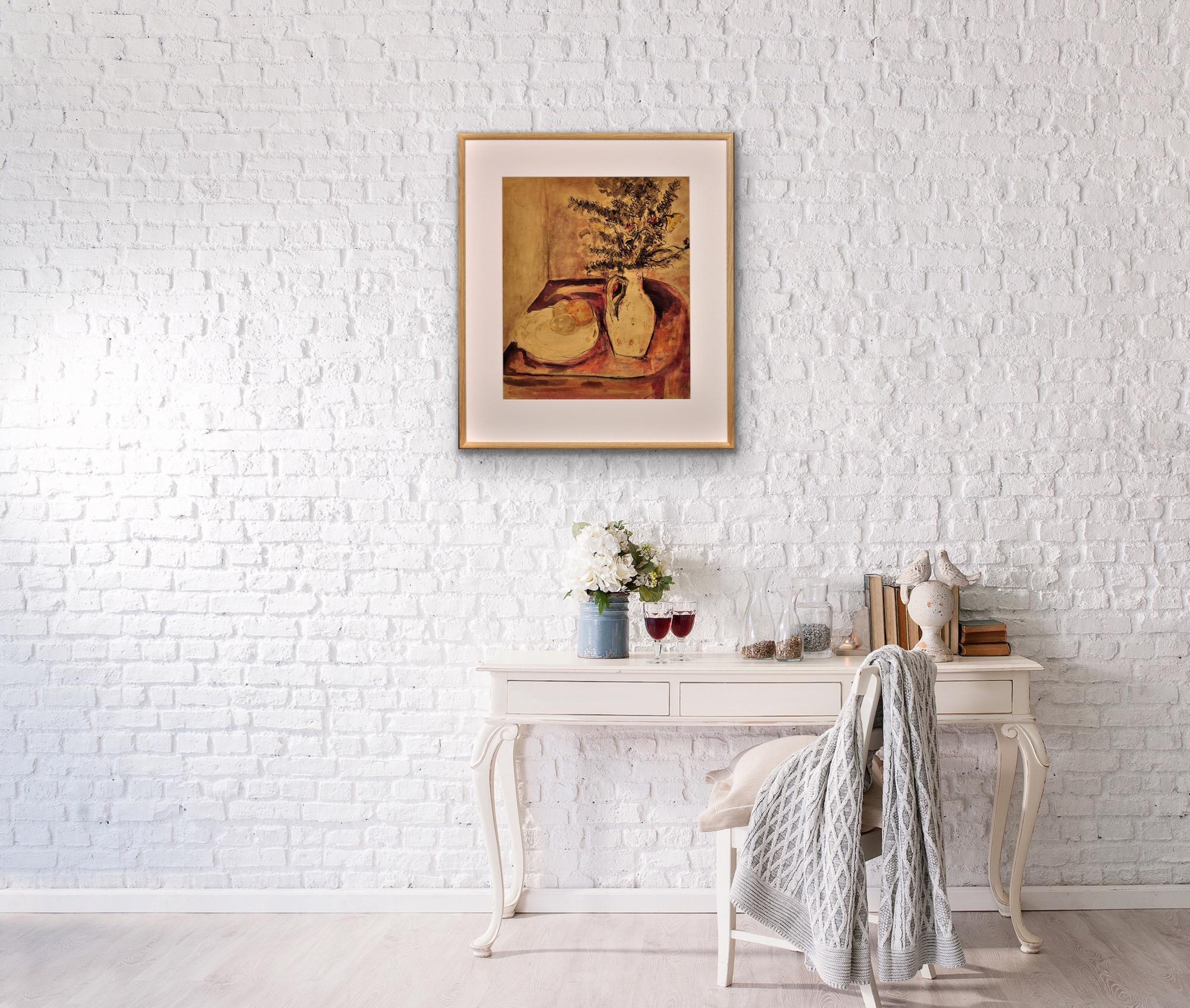 1940er Jahre Kriegs-Stillleben-Aquarellgemälde eines berühmten Keramik-Keramik-Skulpturenbildhauers im Angebot 5