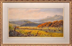 Aquarelle encadrée The Purbecks Dorset Coast, la baie de Kimmeridge et la tour Clavell
