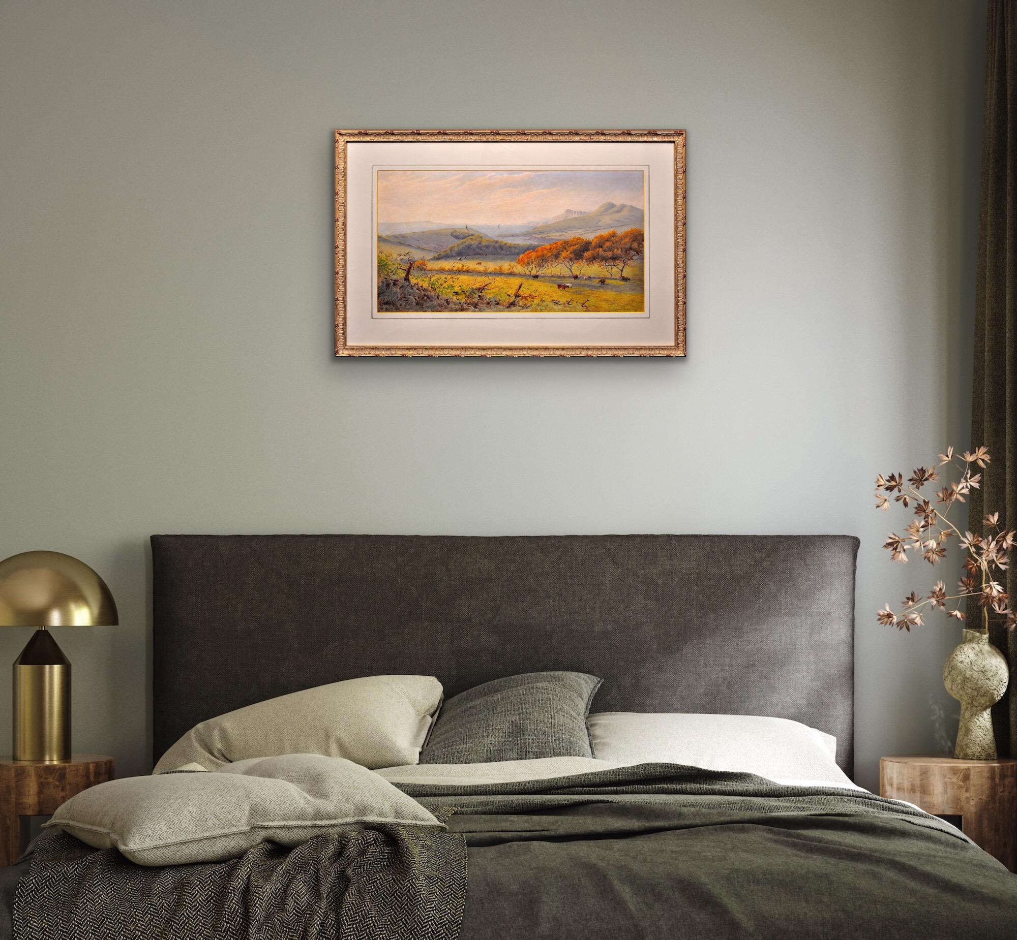 Kimmeridge Bay & The Clavell Tower The Purbecks Dorset Coast Gerahmtes Aquarell von Kimmeridge im Angebot 1