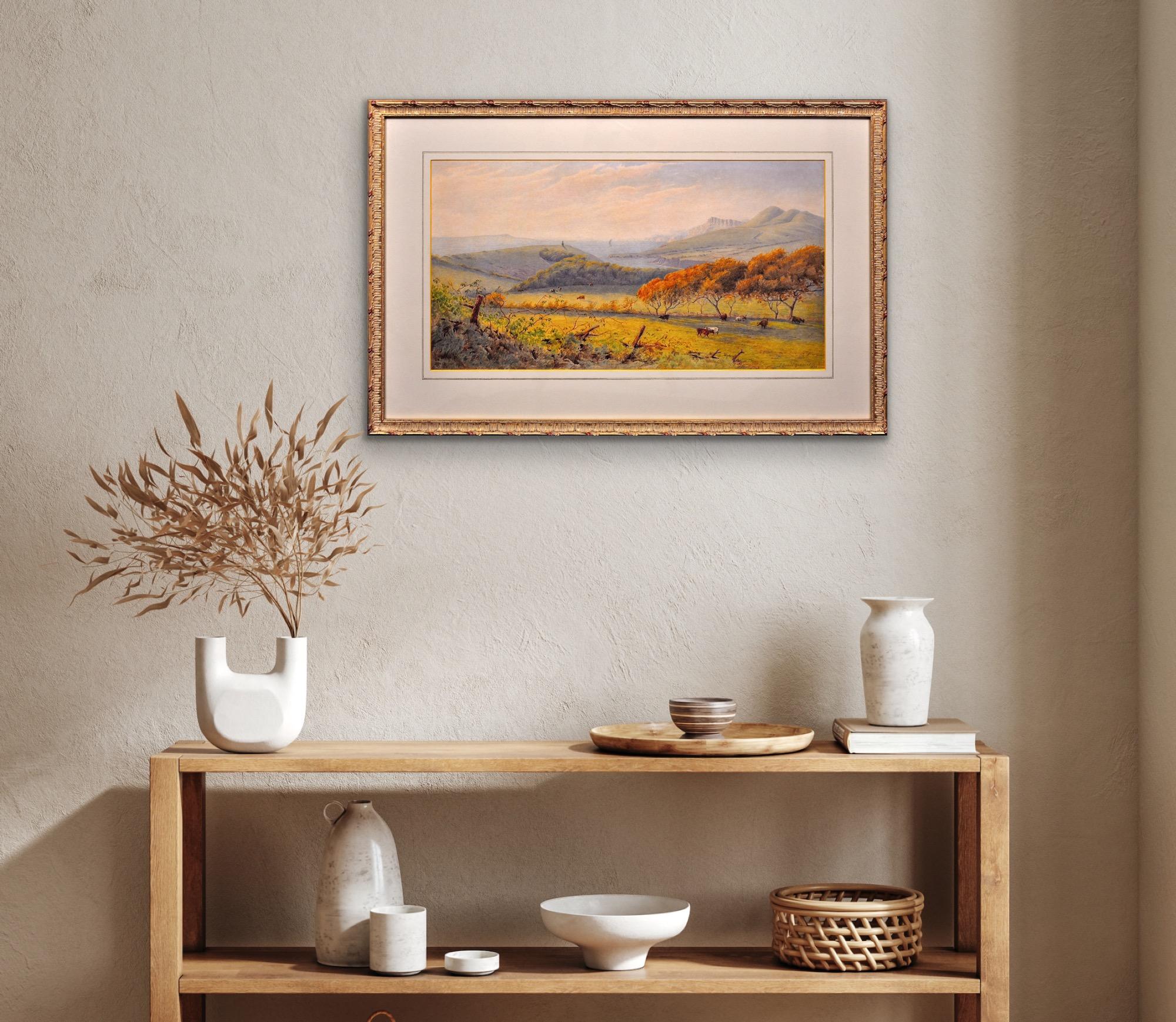 Kimmeridge Bay & The Clavell Tower The Purbecks Dorset Coast Gerahmtes Aquarell von Kimmeridge im Angebot 5