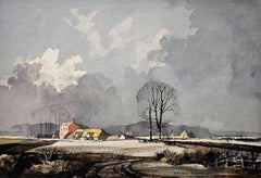 First Of Winter’s Snowfall On A Kentish Farm Framed Kent Landscape Painting