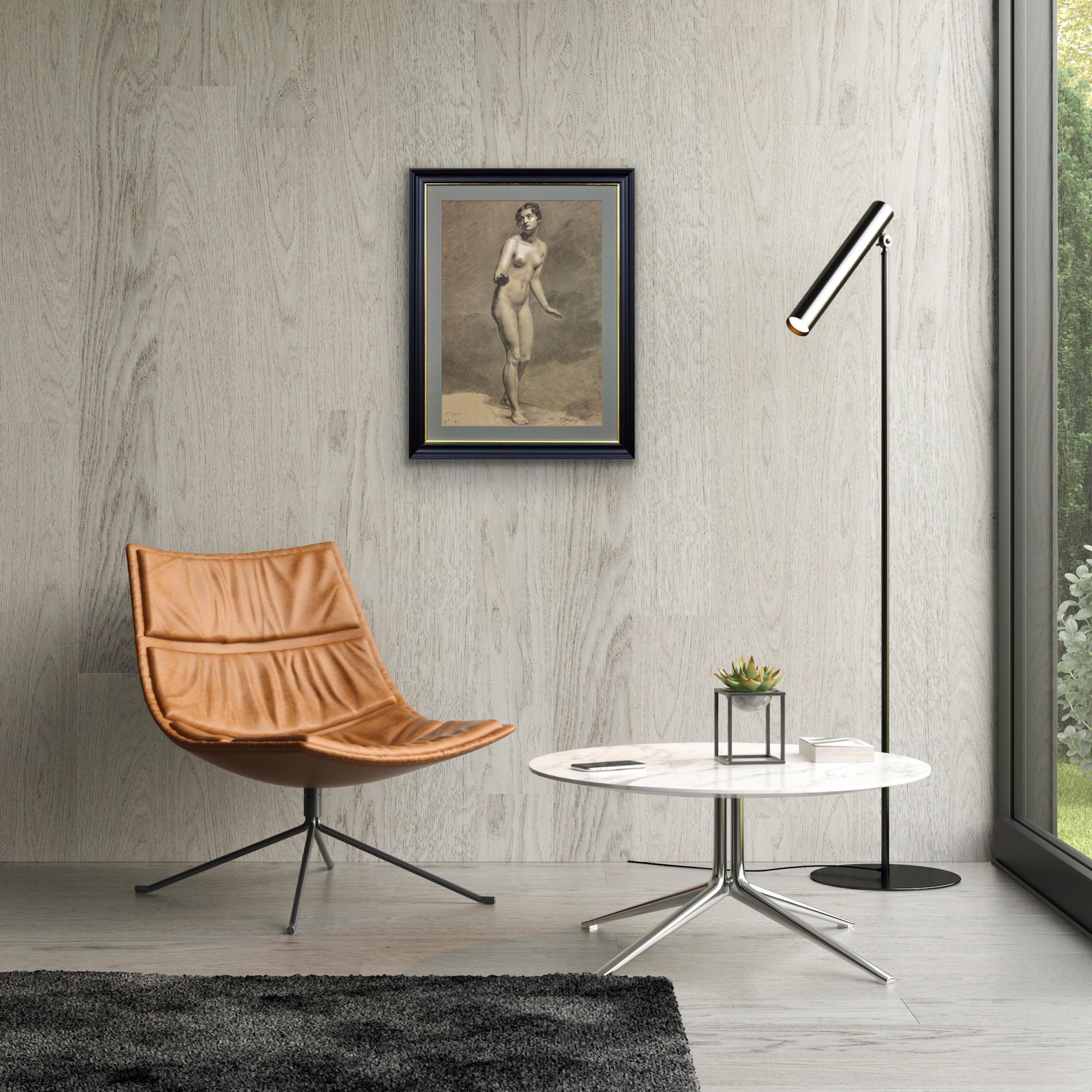 Début du 19e siècle, étude néoclassique française d'un nu féminin debout encadrée en vente 3