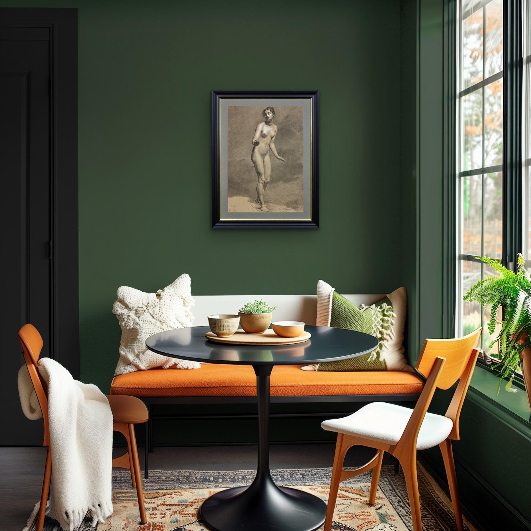 Début du 19e siècle, étude néoclassique française d'un nu féminin debout encadrée en vente 8