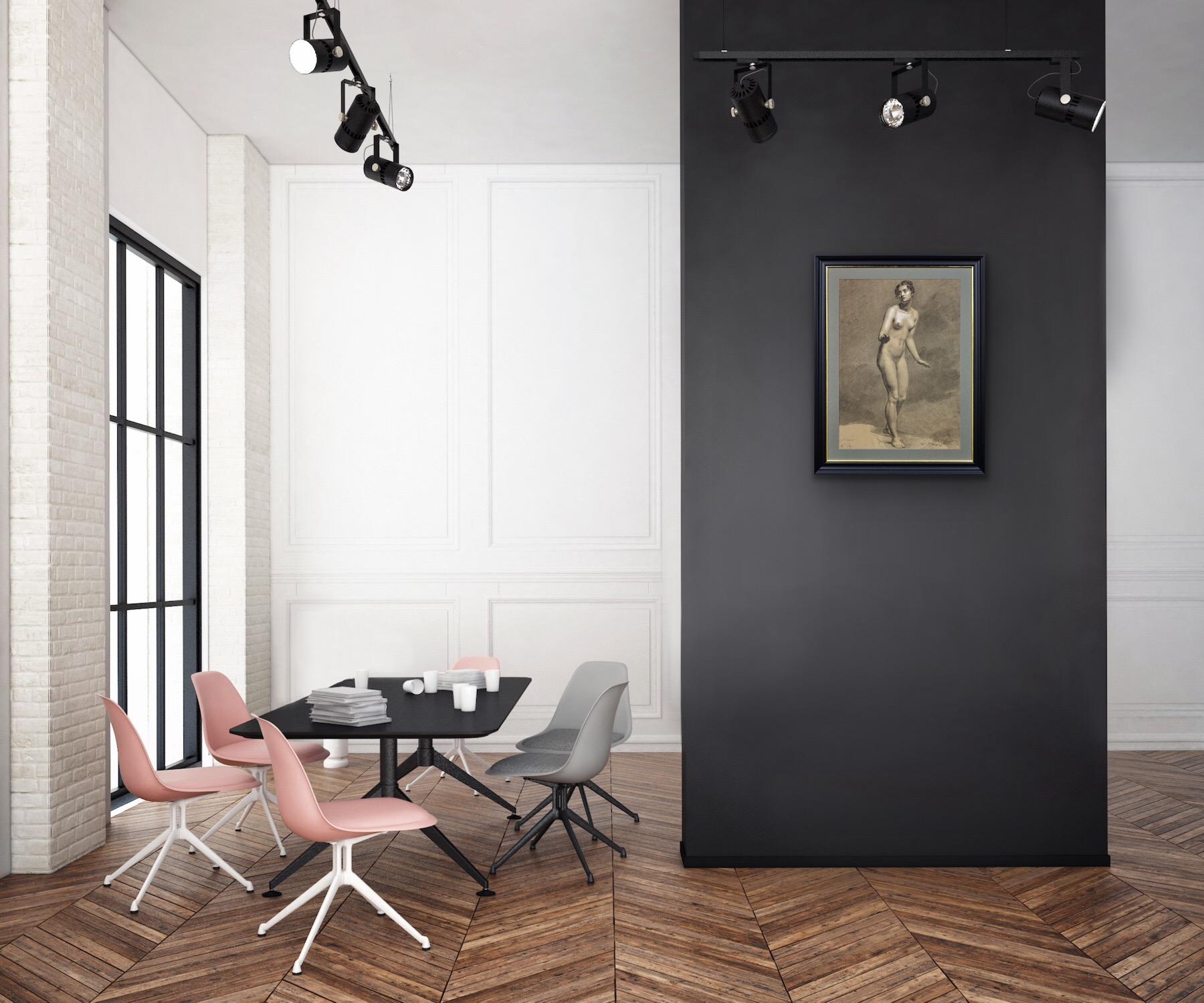 Début du 19e siècle, étude néoclassique française d'un nu féminin debout encadrée en vente 13