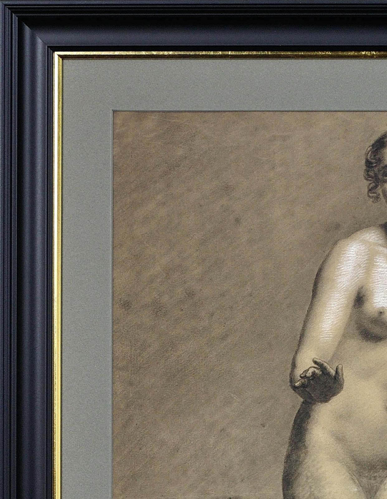 Début du 19e siècle, étude néoclassique française d'un nu féminin debout encadrée en vente 15