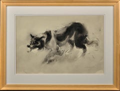 Schafhund. Original-Aquarell des walisischen Künstlers William Selwyn. Arbeitshund.