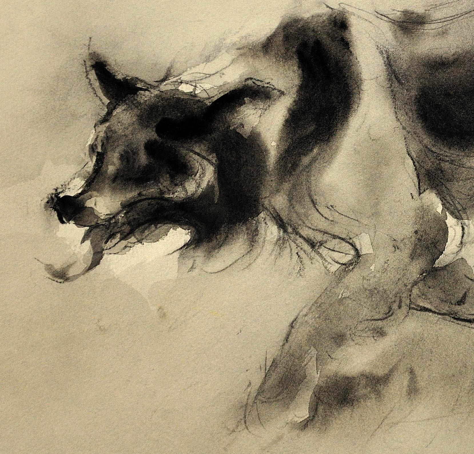 Sheepdog. Original Watercolor by Welsh Artist William Selwyn. Working Dog. 7