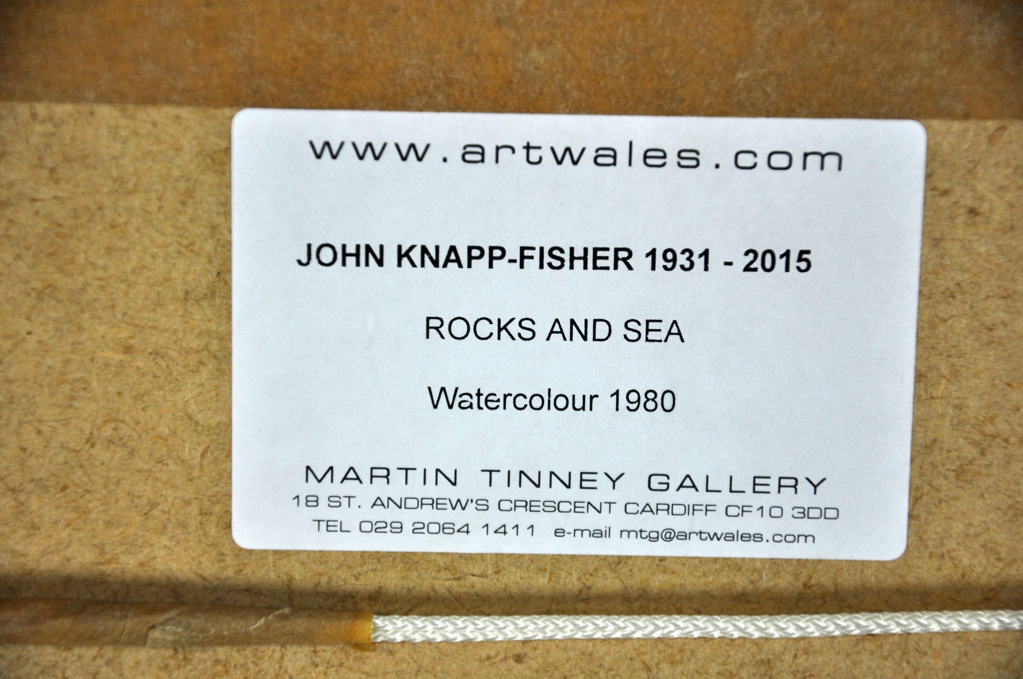 Rocks and Sea. Fine Original Seascape Watercolor. John Knapp-Fisher. West Wales. 1