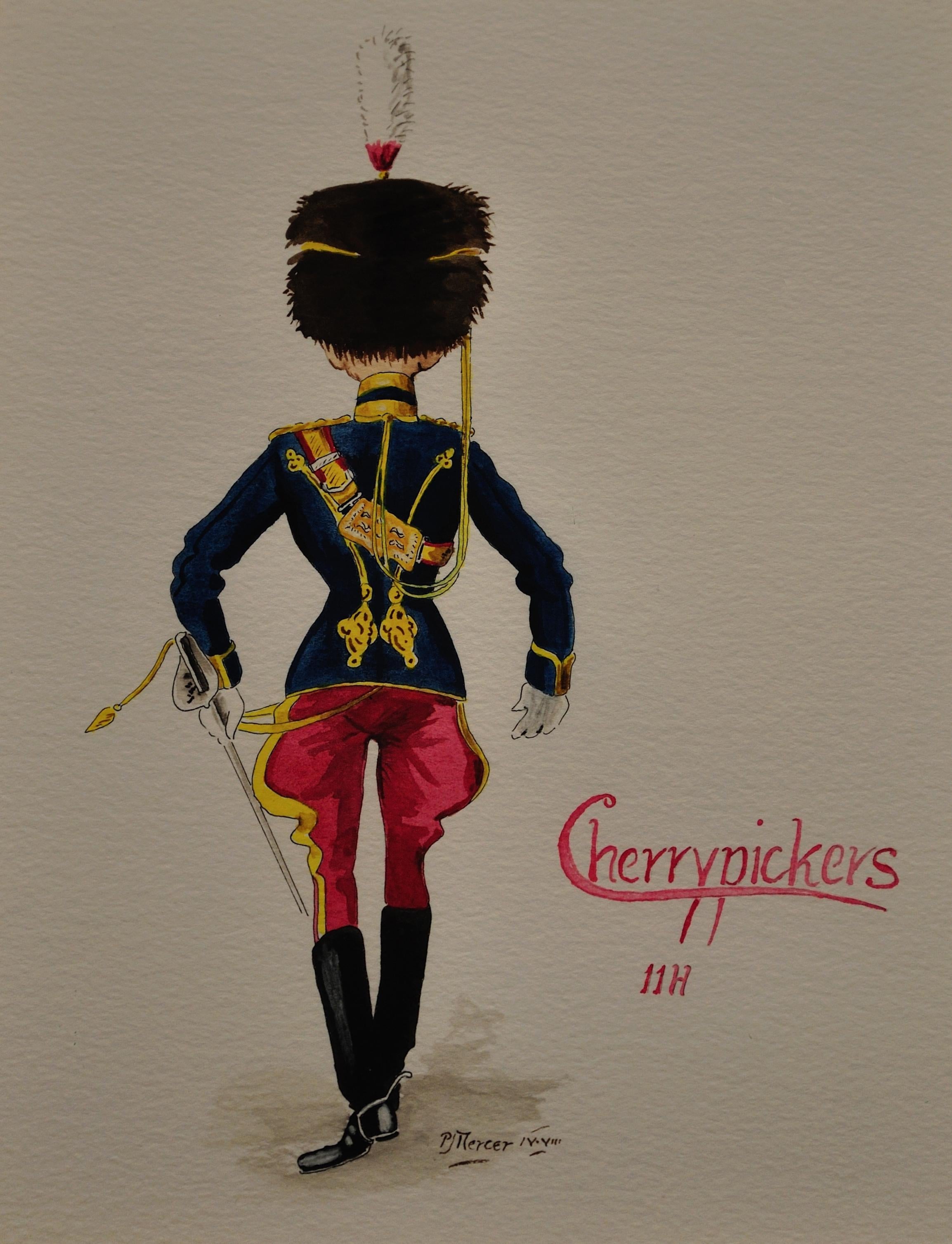 Patrick John Mercer Figurative Art - Cherrypickers – 11th Hussars. By former Conservative MP and Hussar Officer.