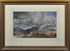 novembre en Provence (près de Vence):: 1962. Aquarelle d'origine. Paysage. France