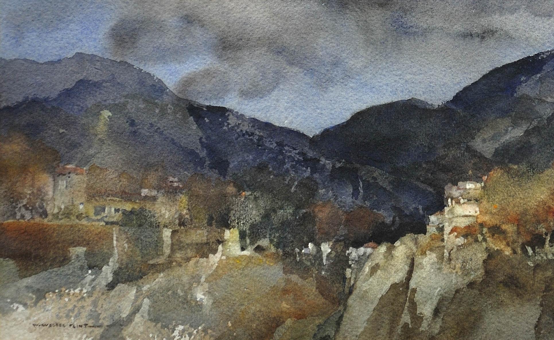 November in Provence (near Vence), 1962. Original Watercolor. Landscape. France 6