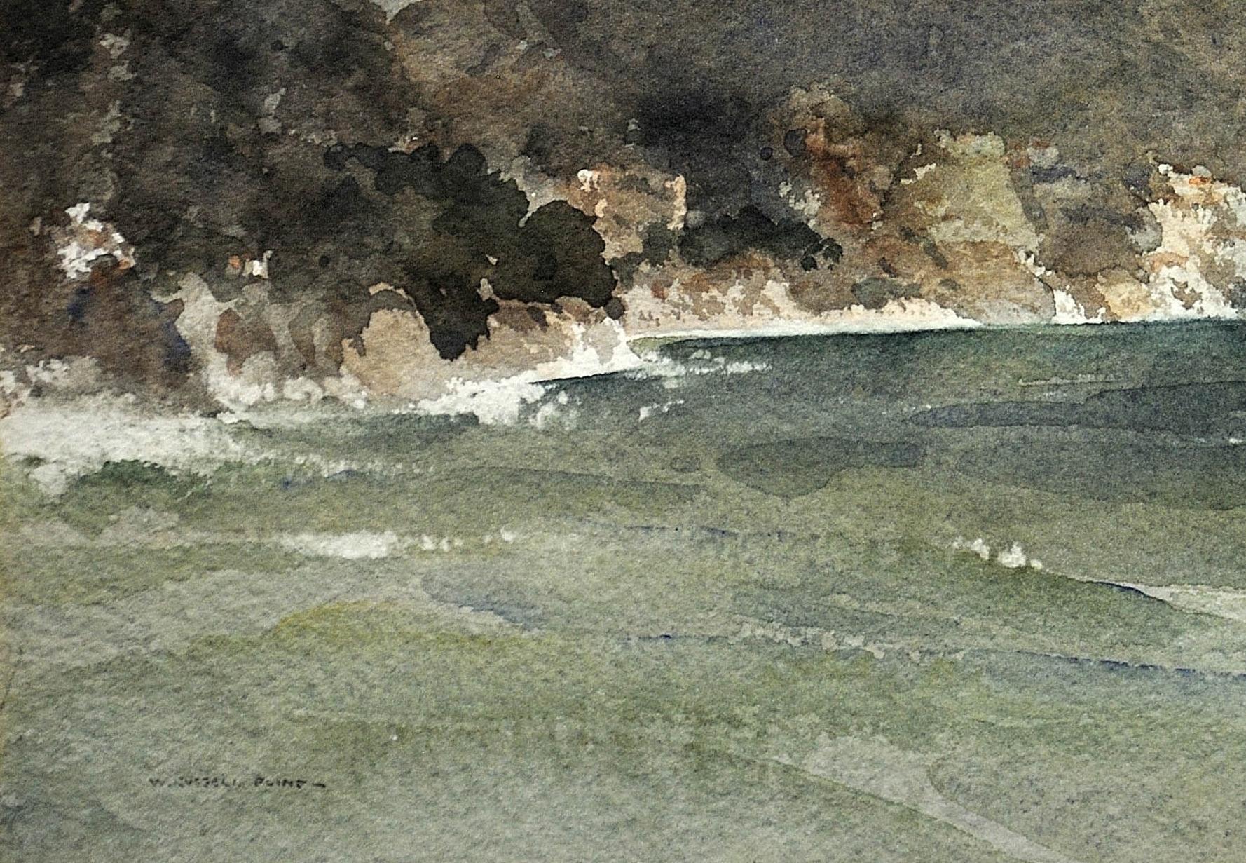 Storm on the Liguarian coast, 1954, Santa Margherita, Italy. Original Watercolor 3