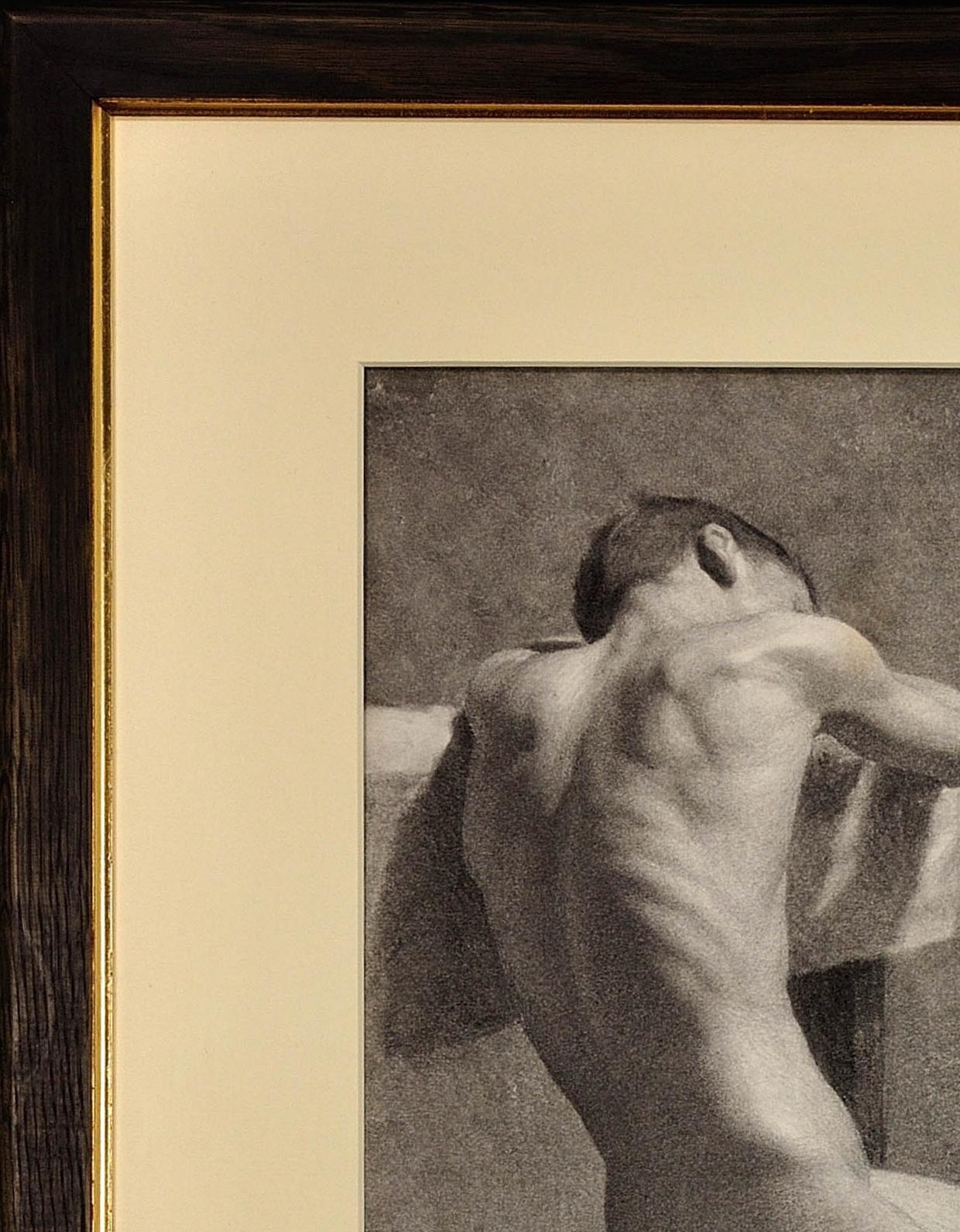 Male Nude Life Model, Nottingham School of Art 1895.Victorian Life Drawing Class 14