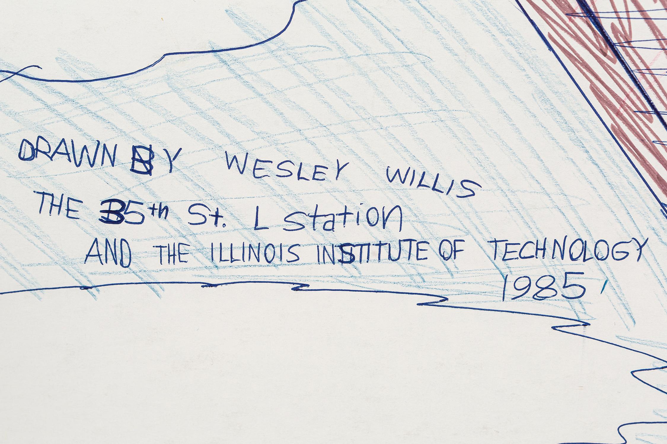 The 35th St. L Station - Contemporary Art by Wesley Willis