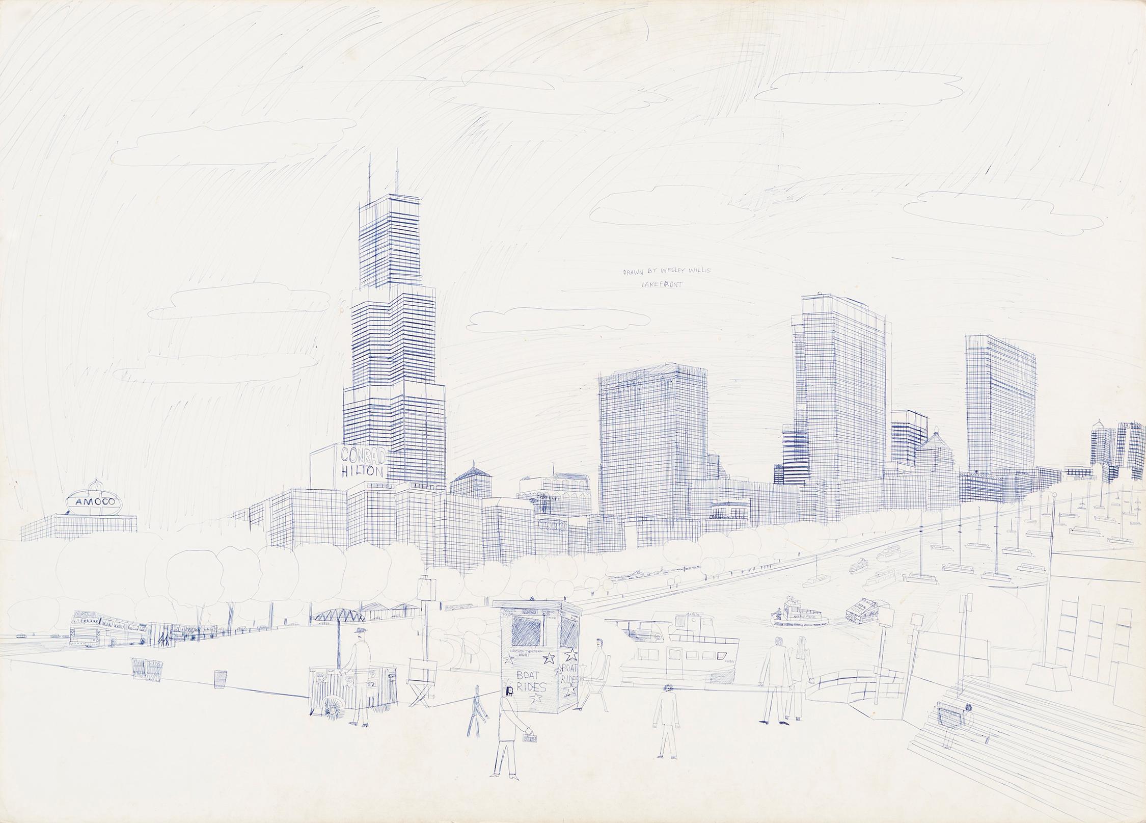 Wesley Willis Landscape Art - Lakefront