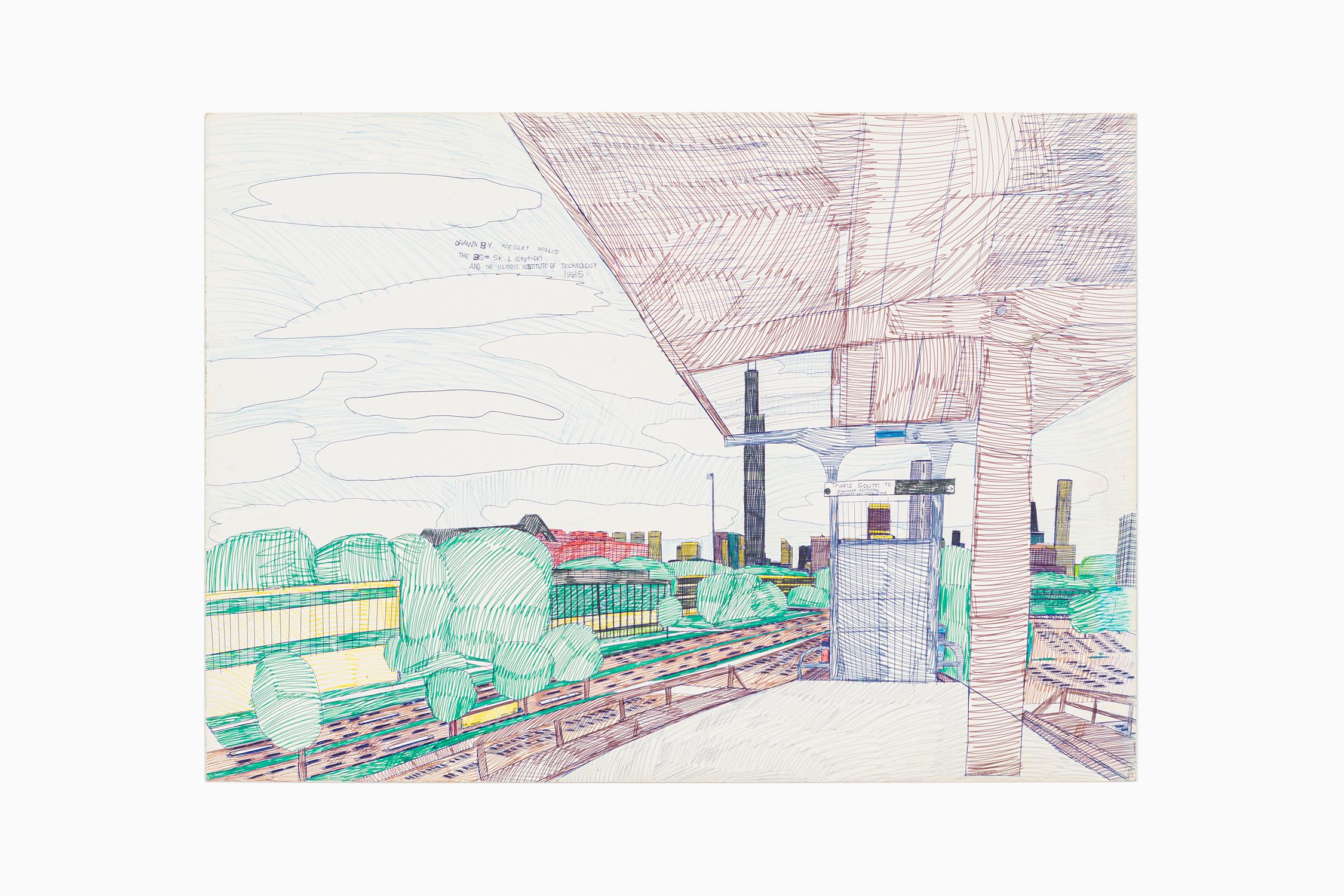 The 35th St. L Station - Art by Wesley Willis