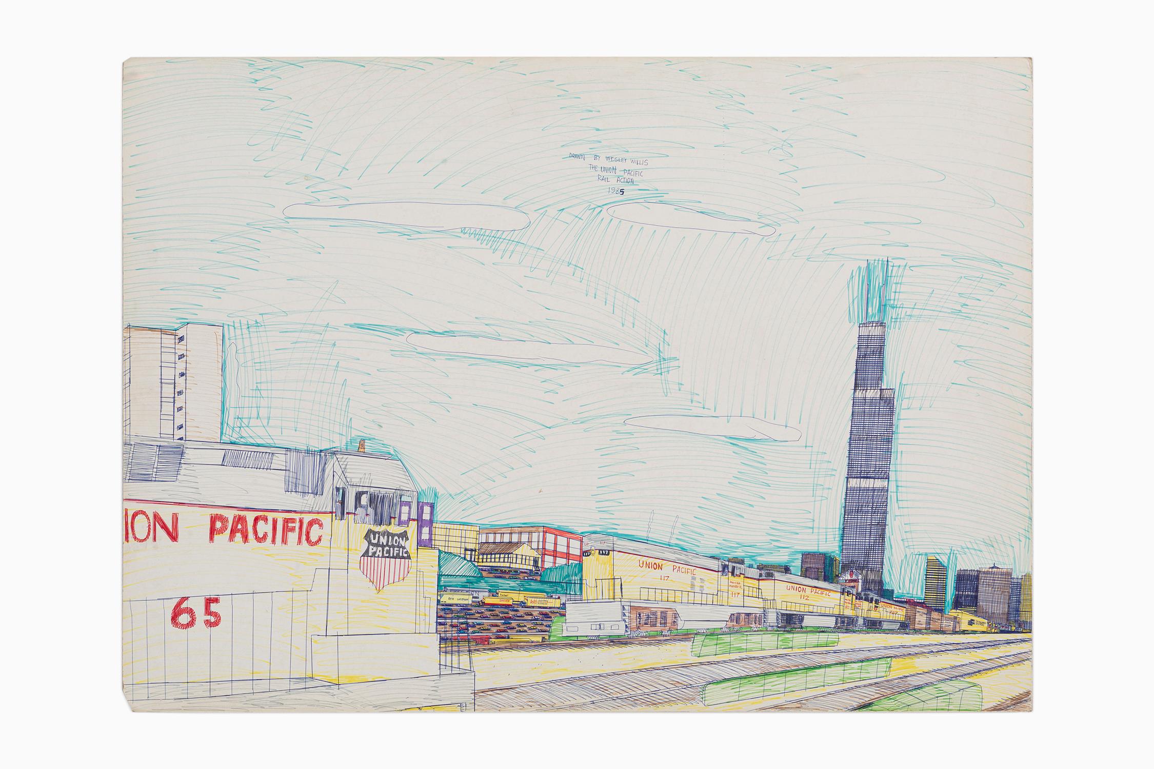 The Union Pacific Rail Action - Art by Wesley Willis