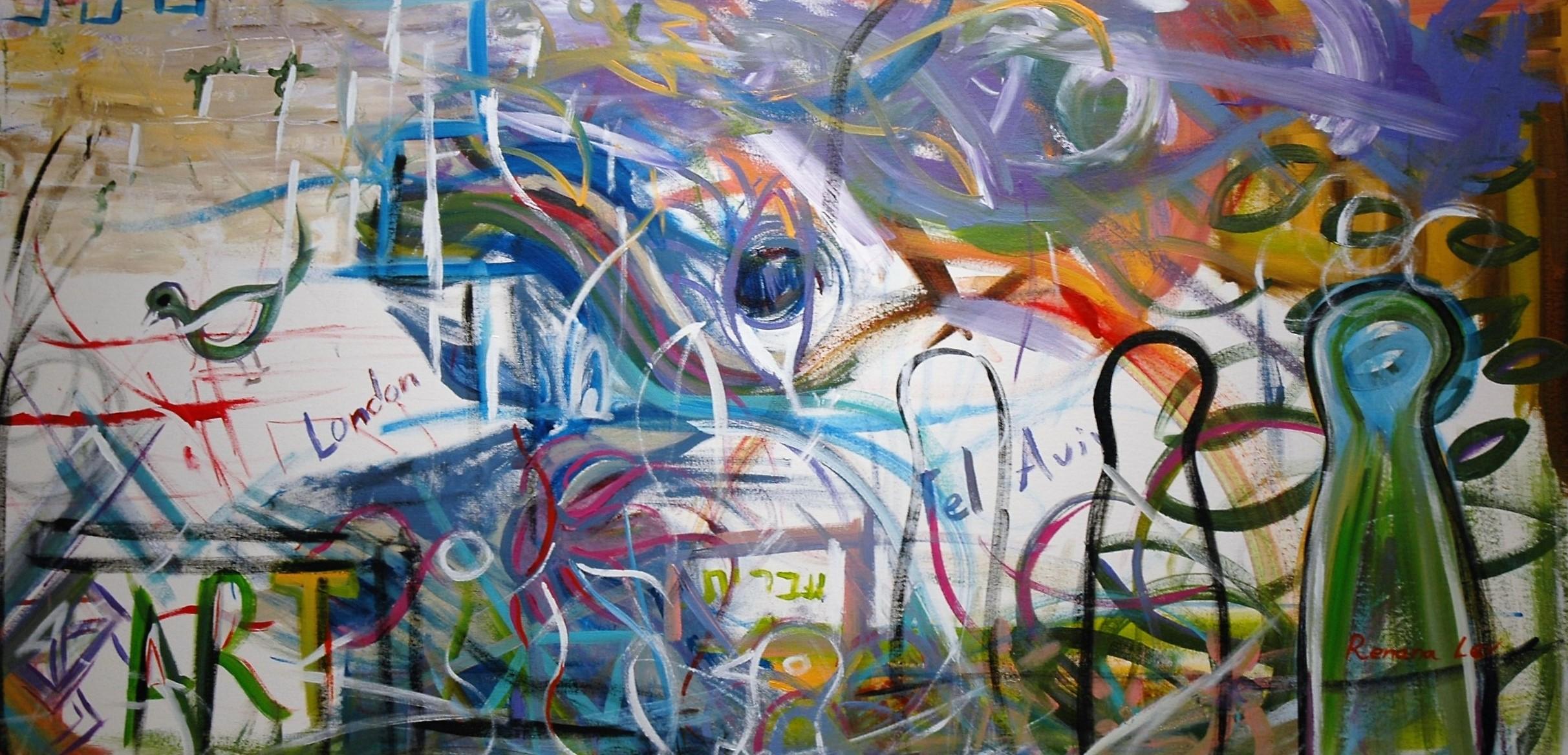 Renana Lev Abstract Painting - Israel (Abstract Geometric)