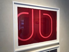 Mexican Miracle (red)- abstract geometric line painting on dyed paper, framed