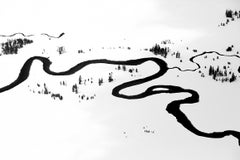 Waterline I - black and white minimalist landscape photograph 40 x 60 inches