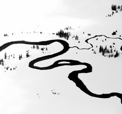 Waterline I - black and white minimalist landscape photograph 40 x 60 inches