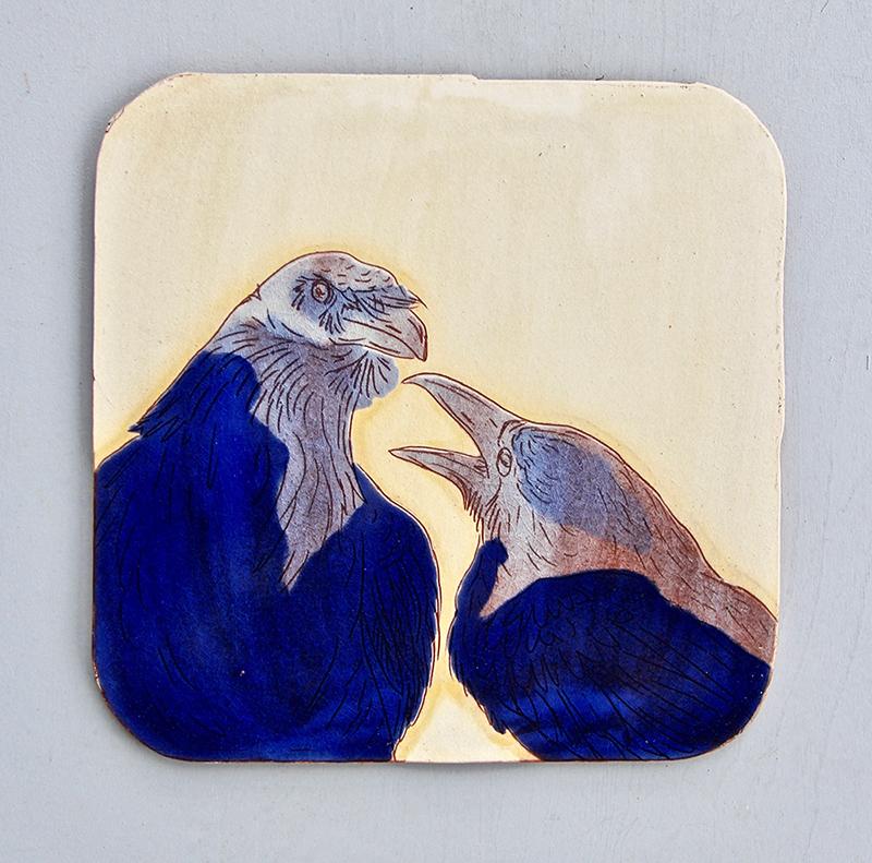 Mel Griffin Figurative Sculpture - Two Ravens