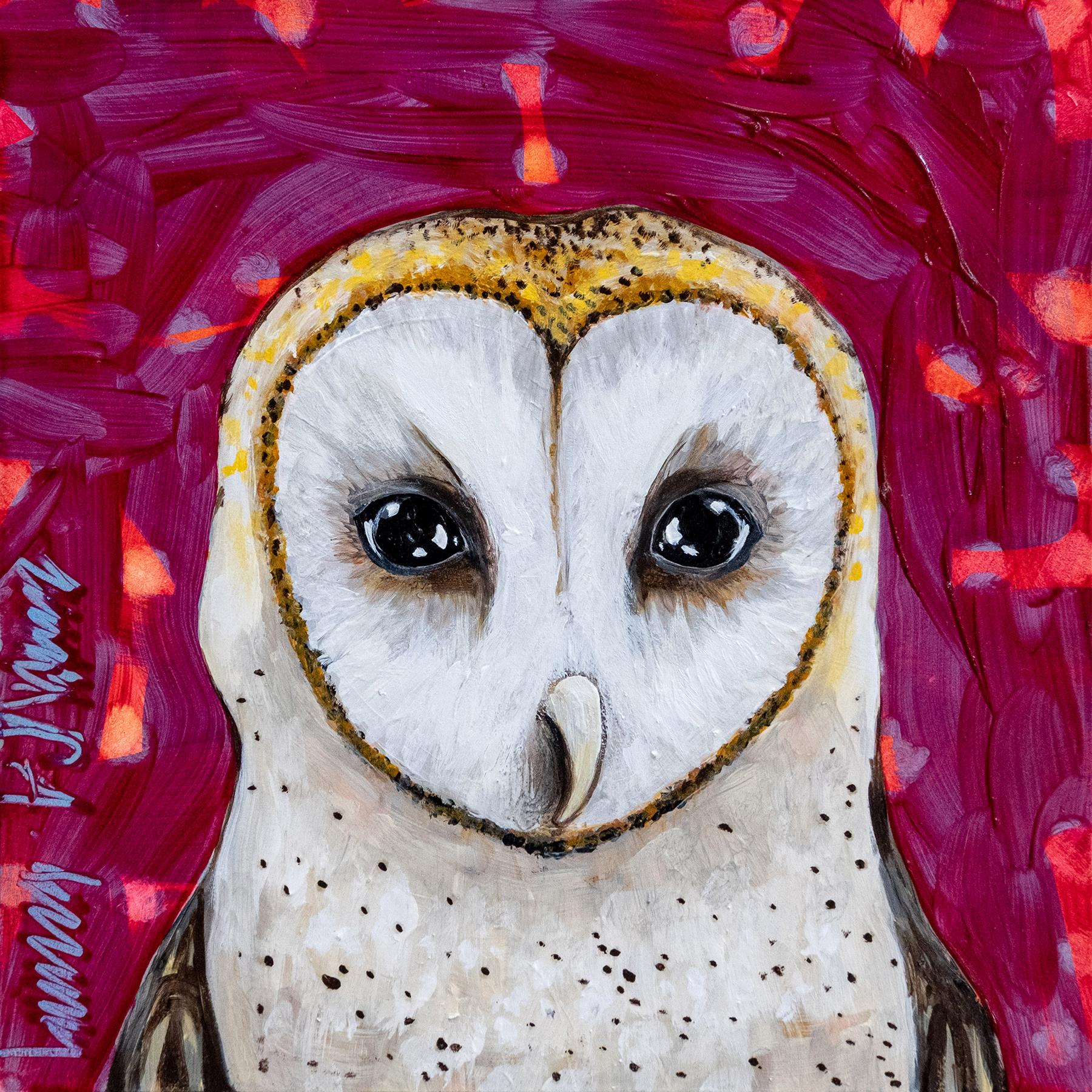 Arin Waddell Abstract Painting - Barn Owl