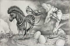 Zebra und Eierschalen