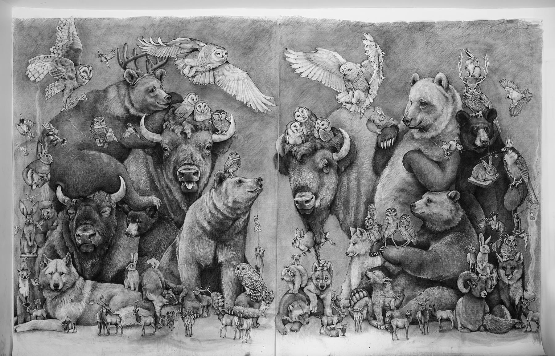 Adonna Khare Animal Art - Bison and Bears