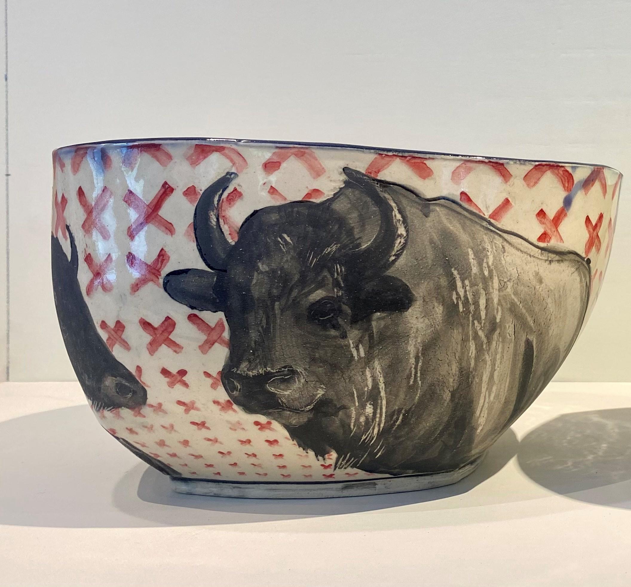 Hannah Niswonger Bison Bowl For Sale at 1stDibs