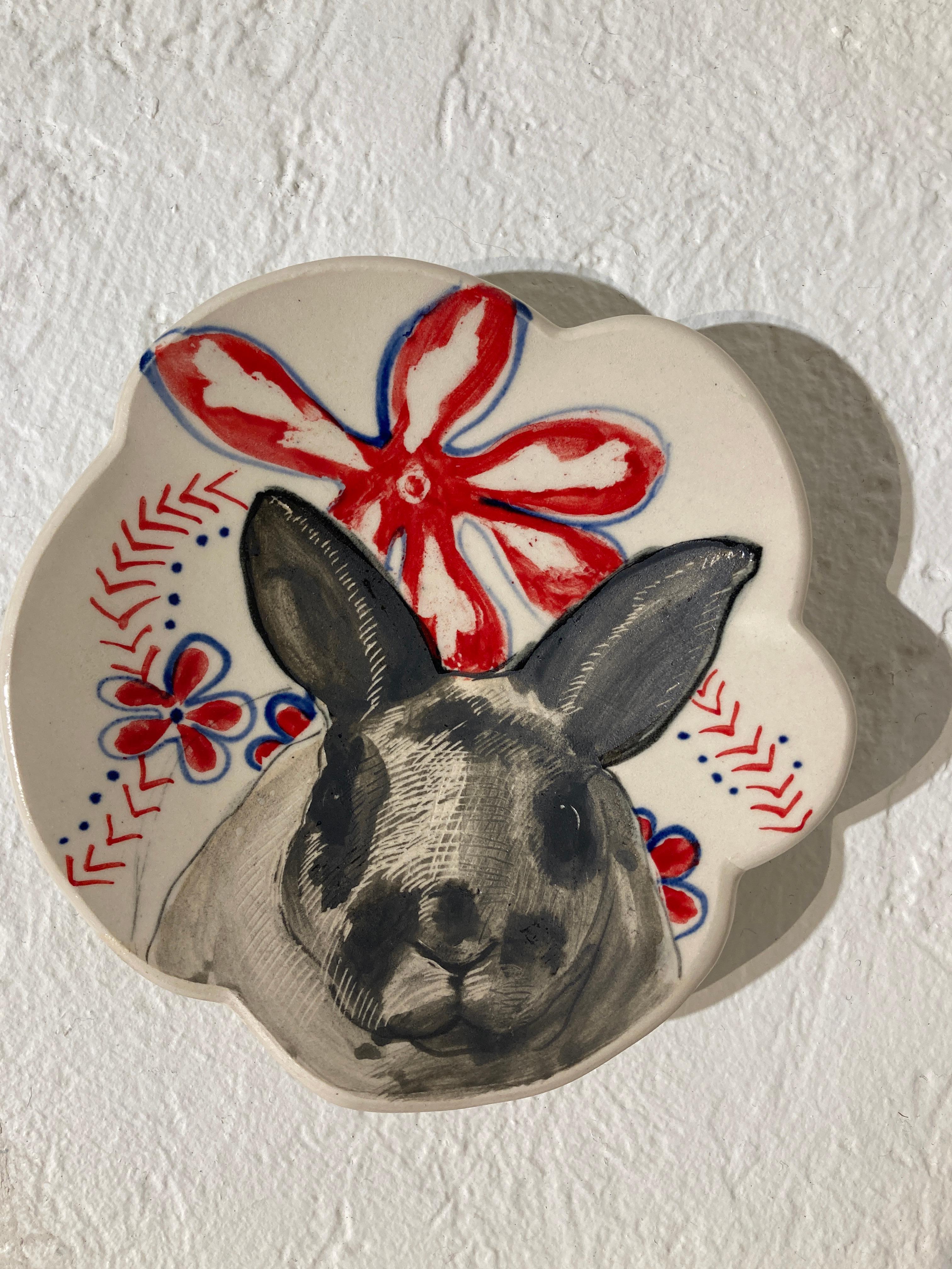Rabbit Cloud Plate - Art by Hannah Niswonger
