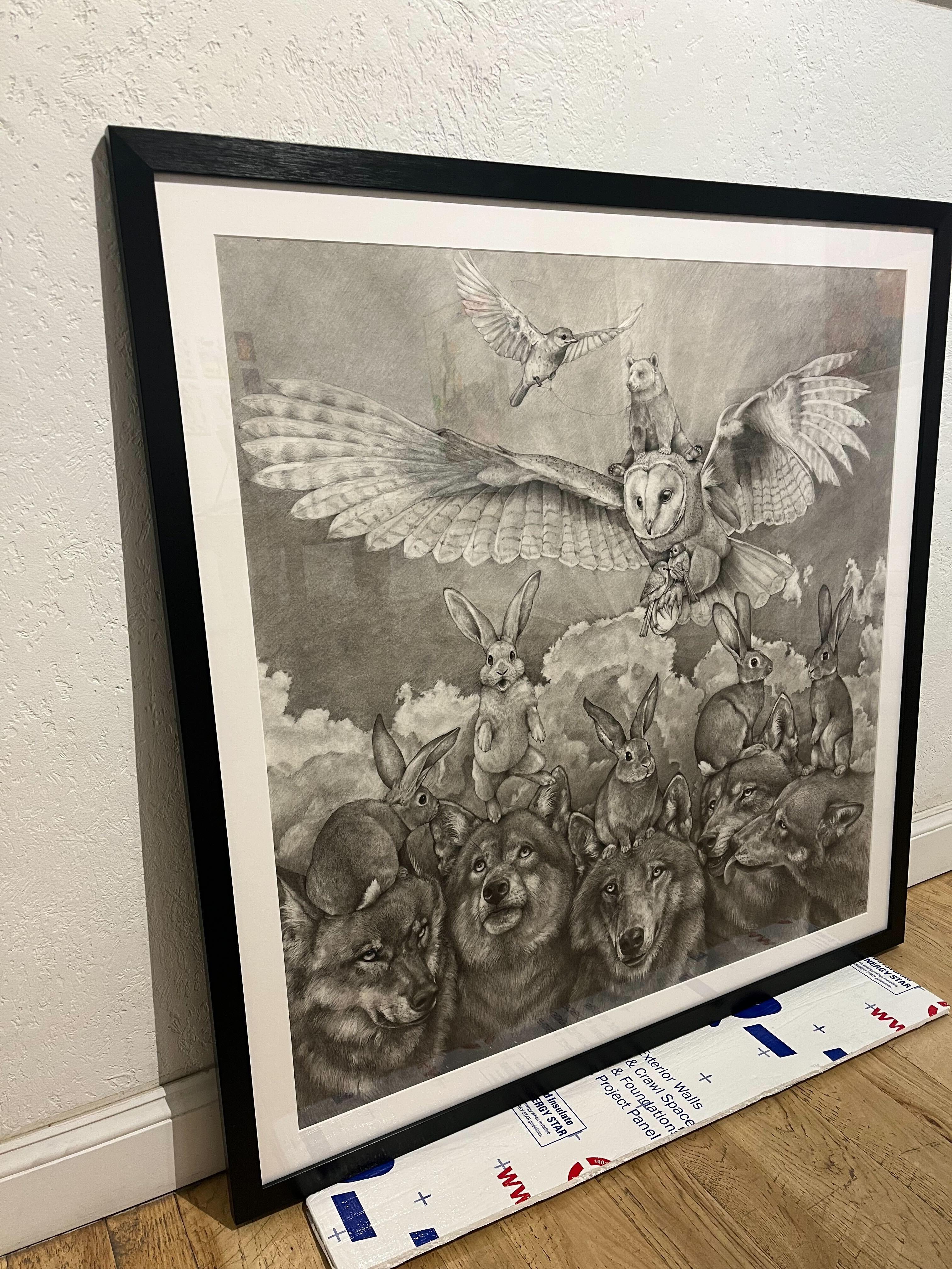 Wölfe mit Kaninchen – Art von Adonna Khare