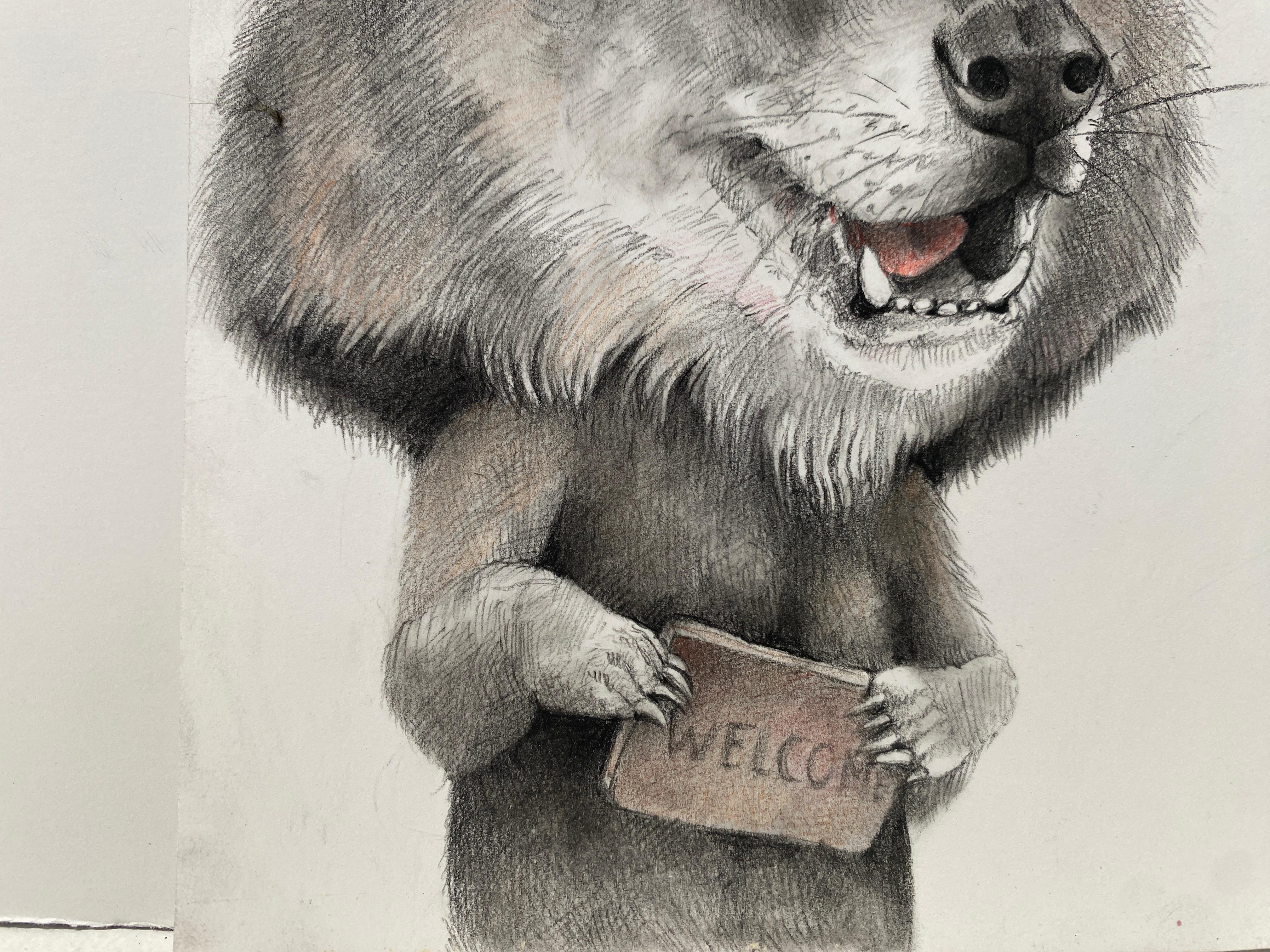 Bienvenue Coyote - Gris Animal Art par Adonna Khare