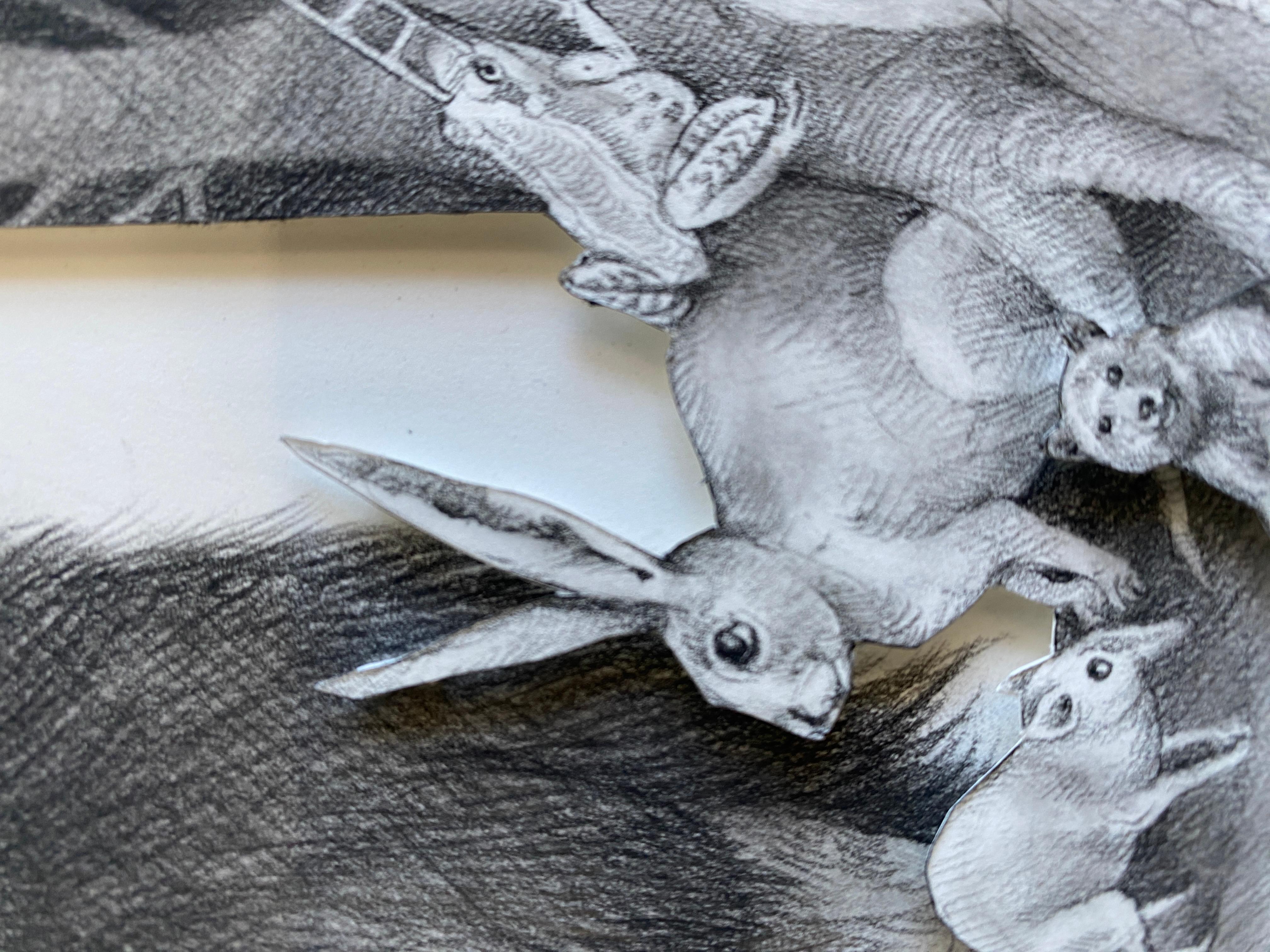 The Lion - Gray Animal Art by Adonna Khare
