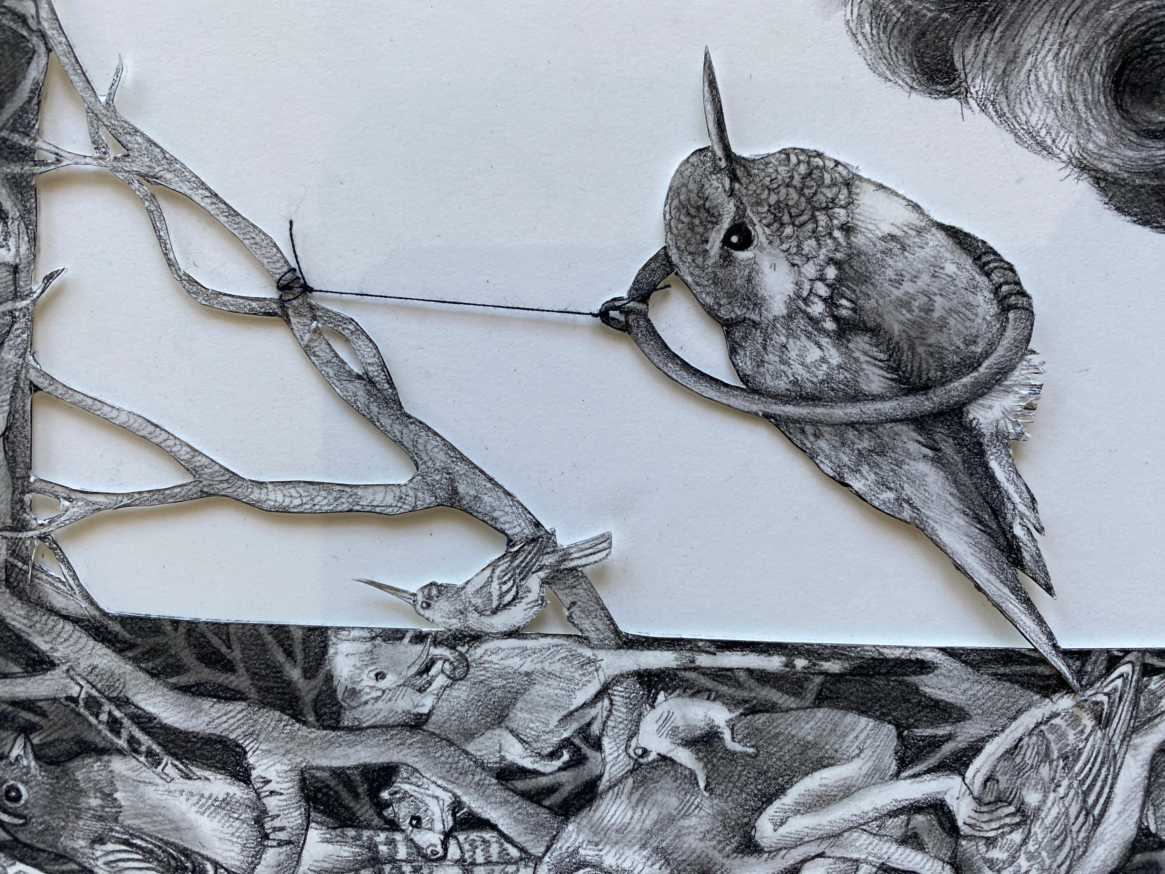 Adonna Khare is an American master carbon-pencil artist. Her style has been compared to the photo-realistic illustrations of Audubon, but the surreal worlds and strange inhabitants she creates can only spring from her imagination. Khare’s life-size