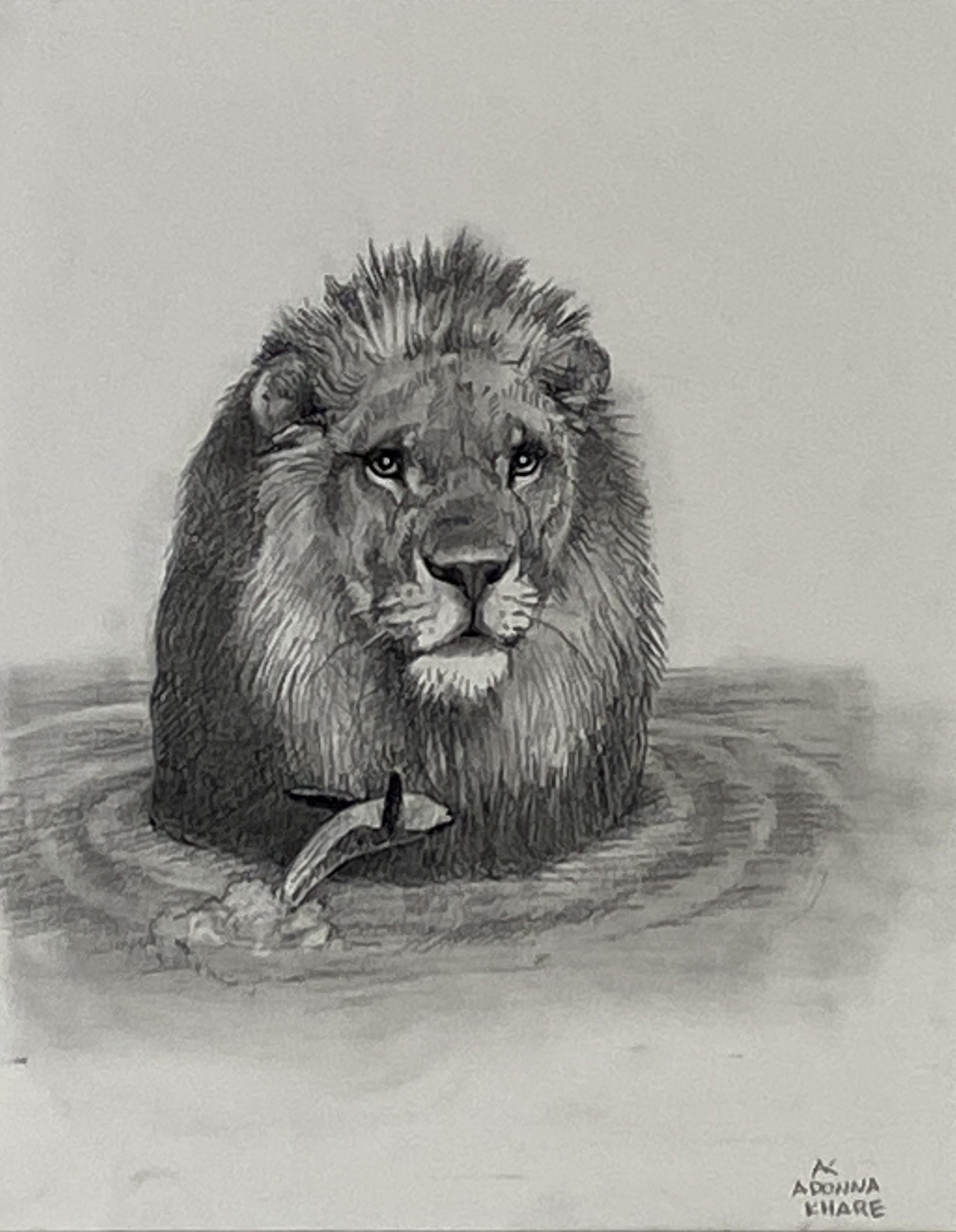 Leone e balena - Art di Adonna Khare