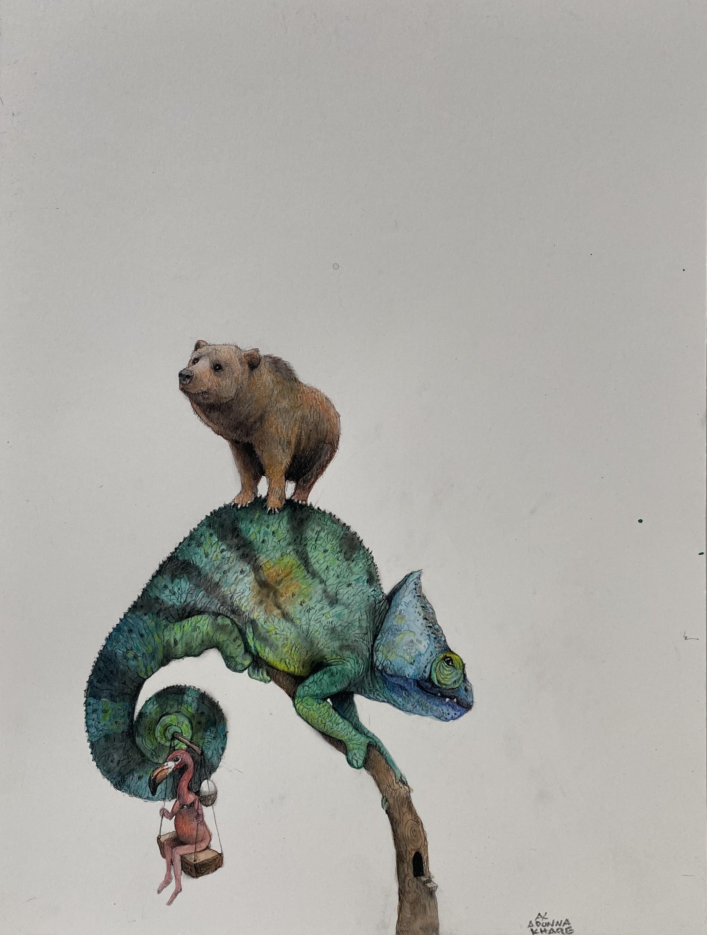 Animal Art Adonna Khare - Chameleon Flamingo