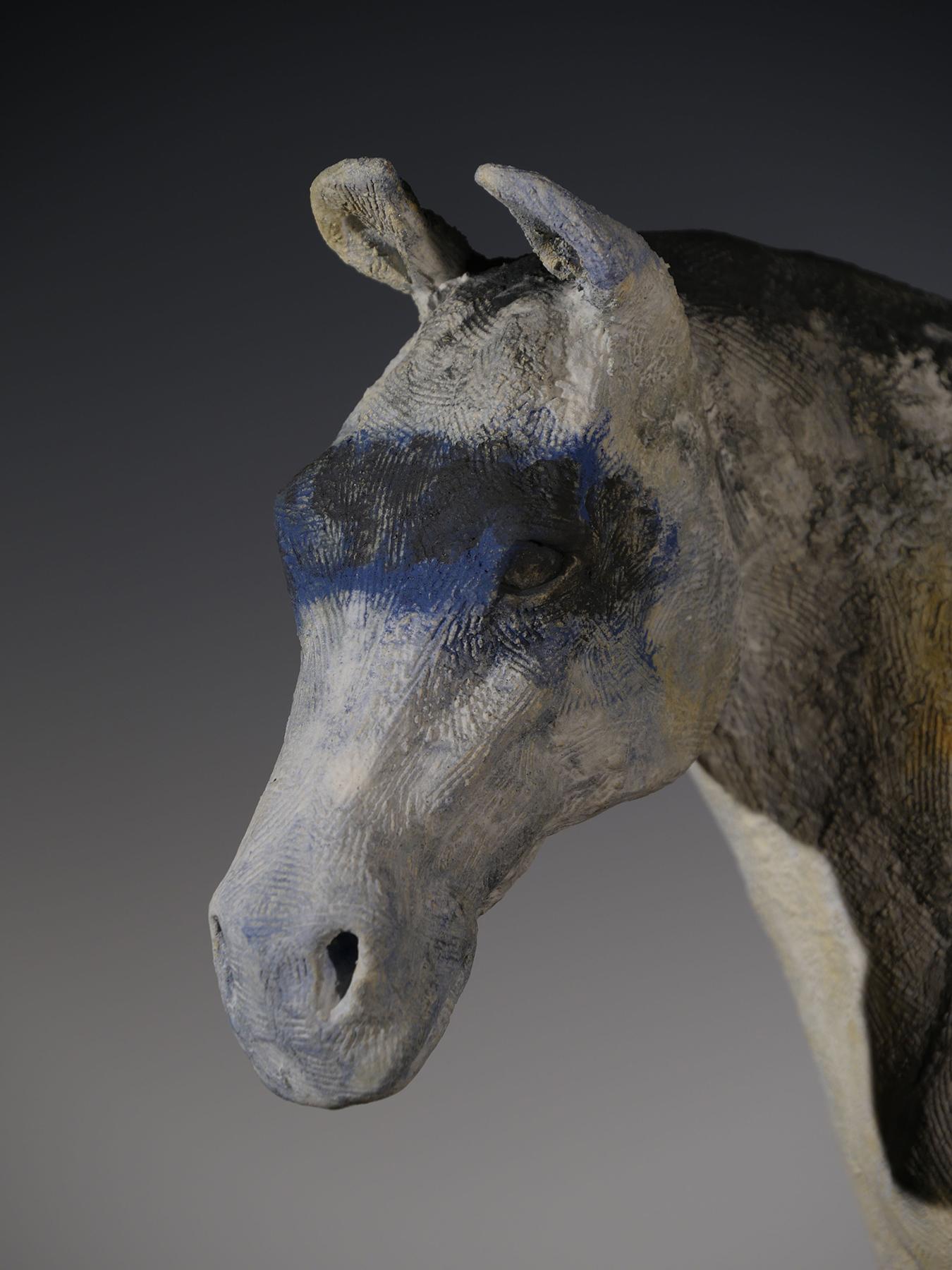 Francoise LeClerc is a sculptor working in ceramics and found objects. Often depicting horses, her work evokes themes of emergence and transformation, sensitivity and trust. Expressing both boldness and vulnerability, her work can be simultaneously