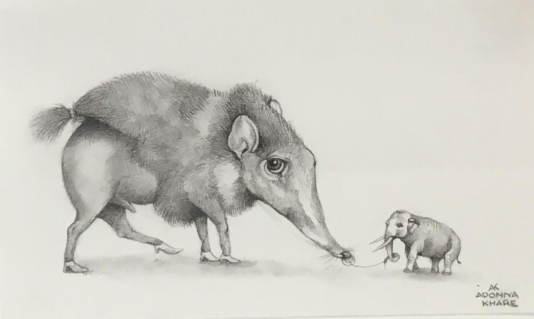 Anteater and Elephant - Art by Adonna Khare